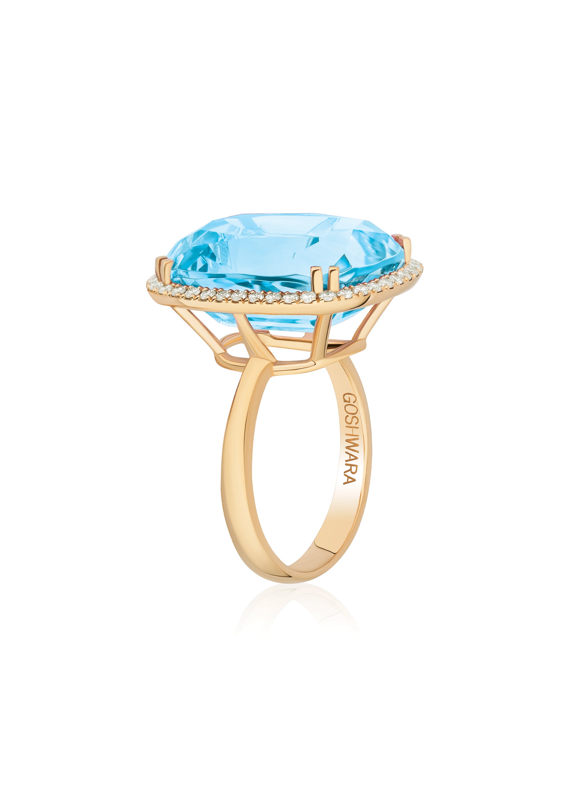 Yellow gold-Blue Topaz