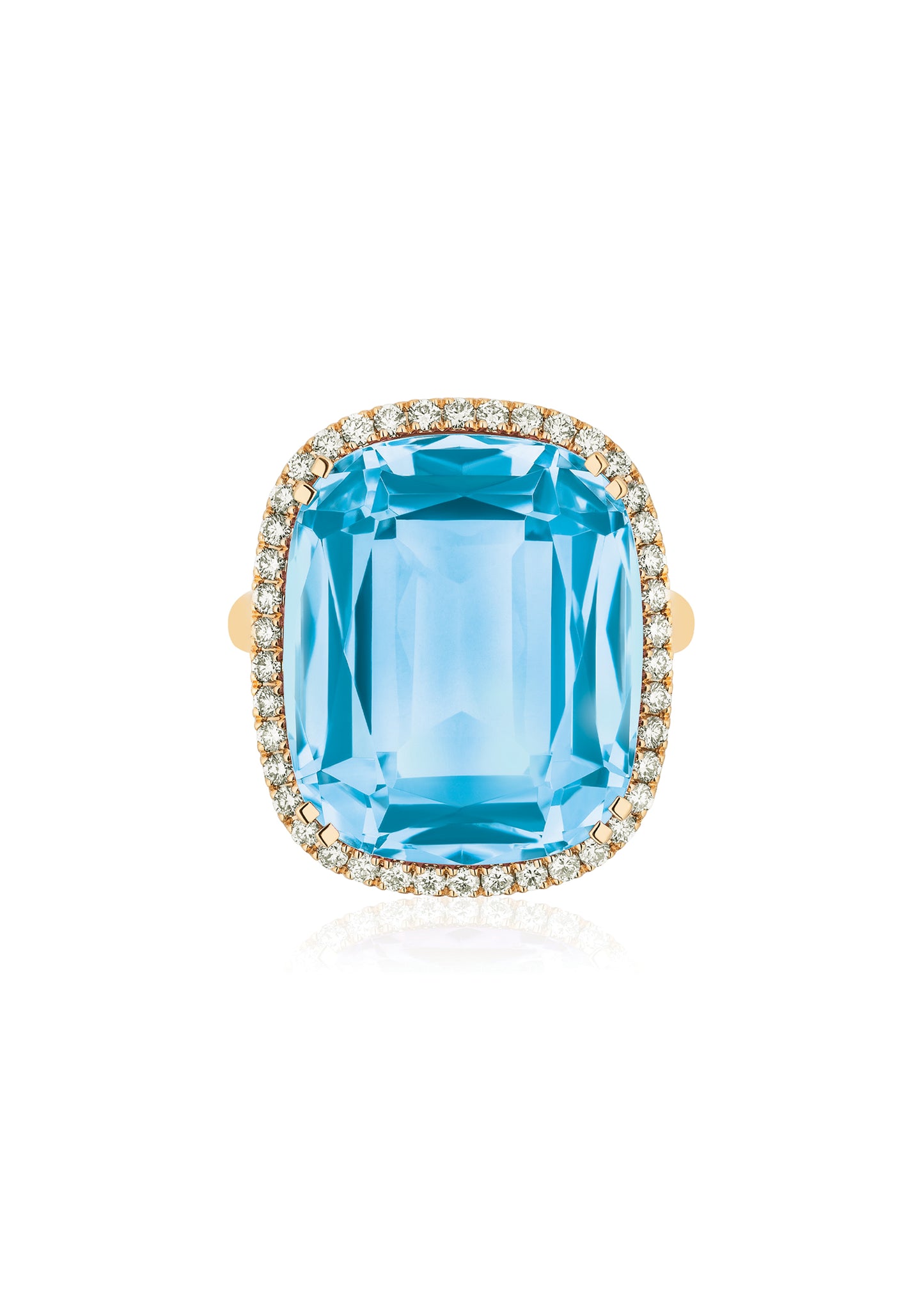 Yellow gold-Blue Topaz