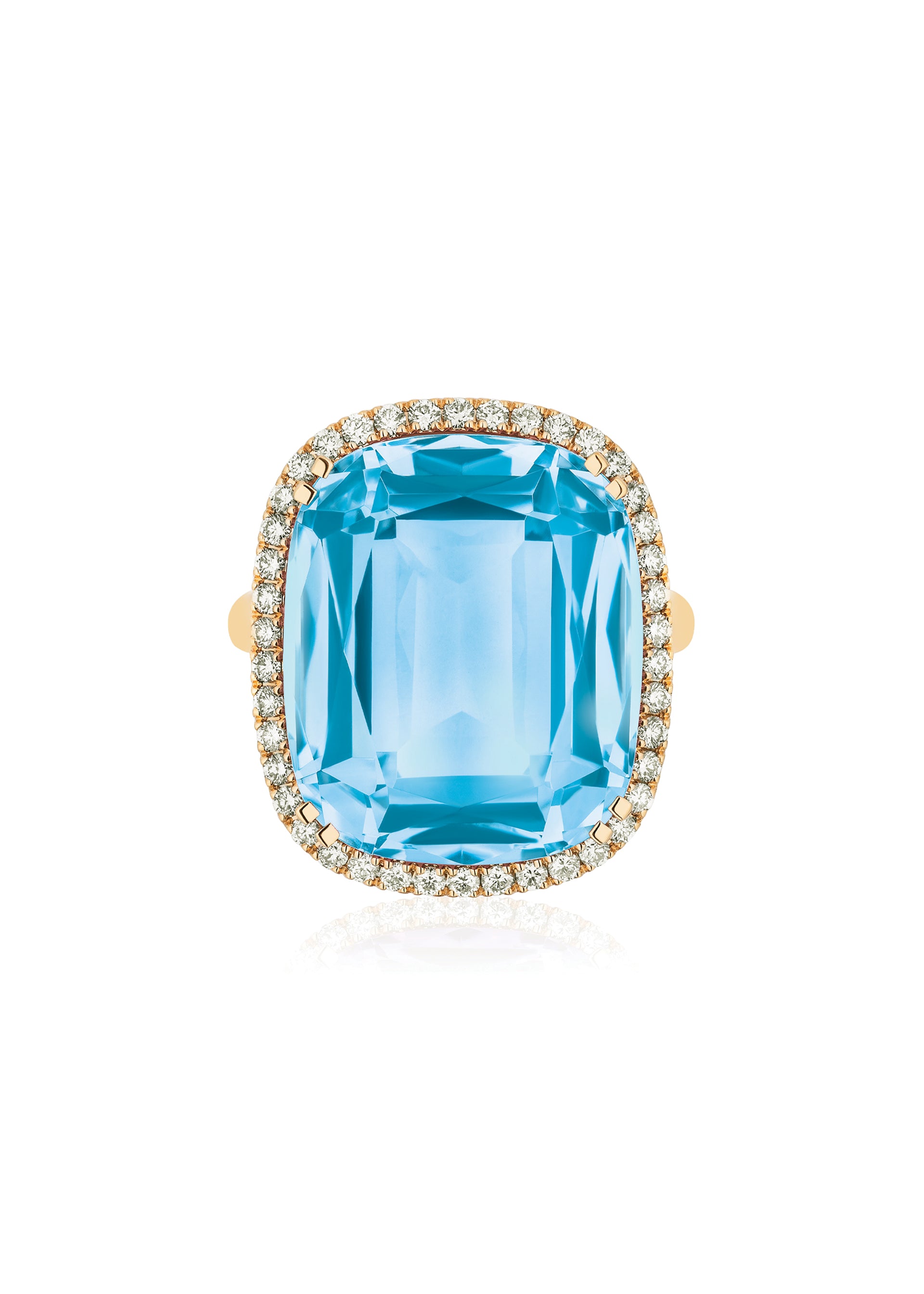 Yellow gold-Blue Topaz