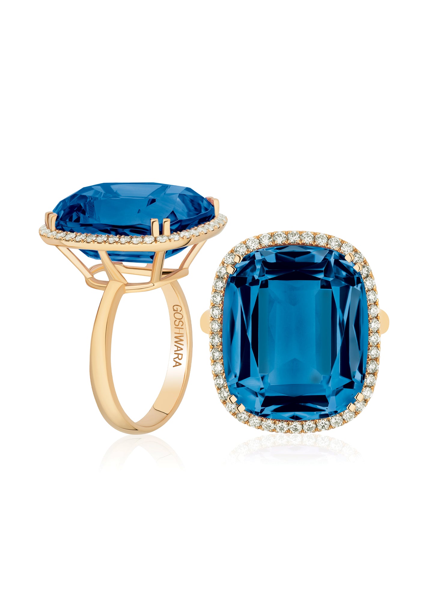 Yellow gold-London Blue Topaz