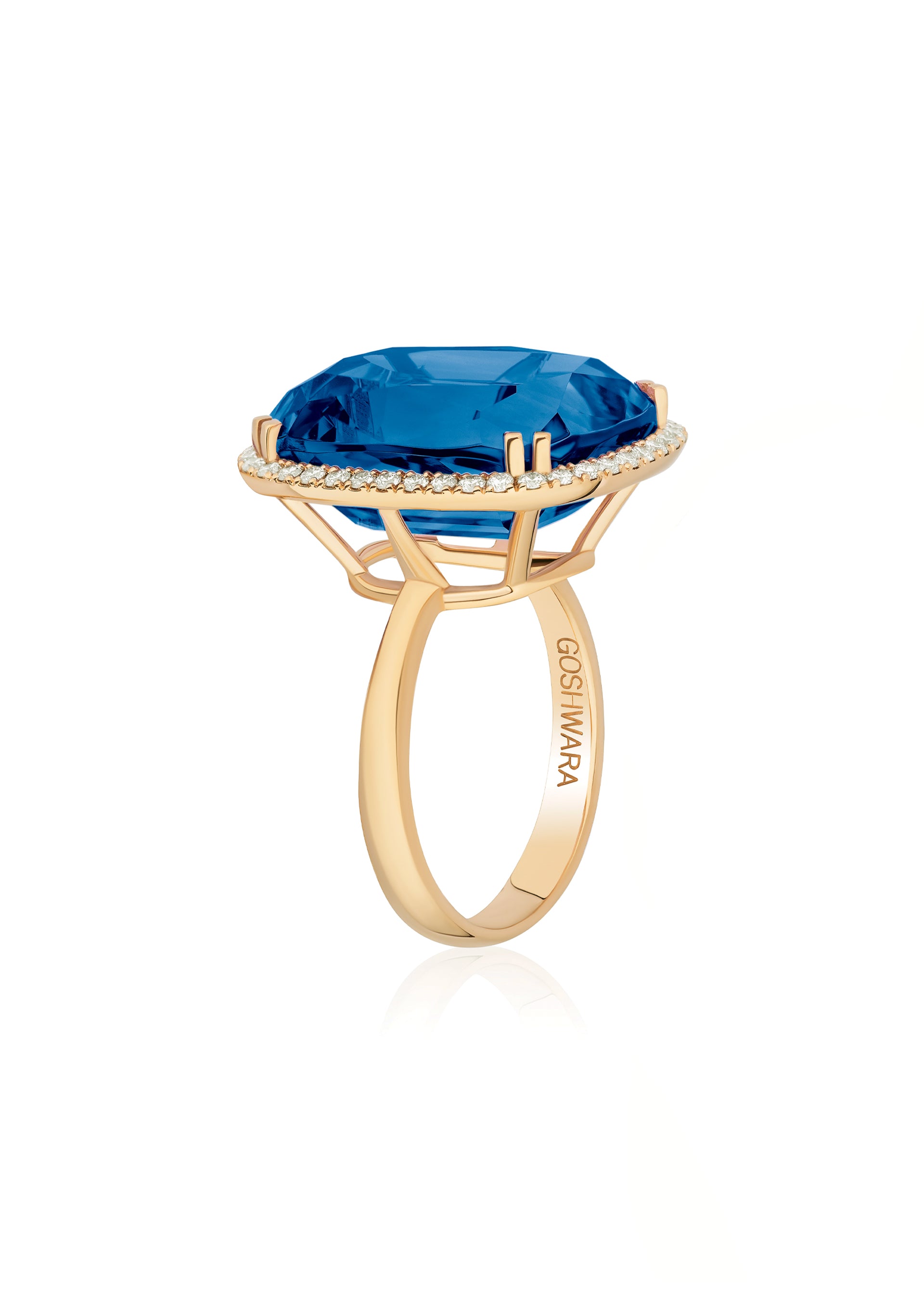 Yellow gold-London Blue Topaz