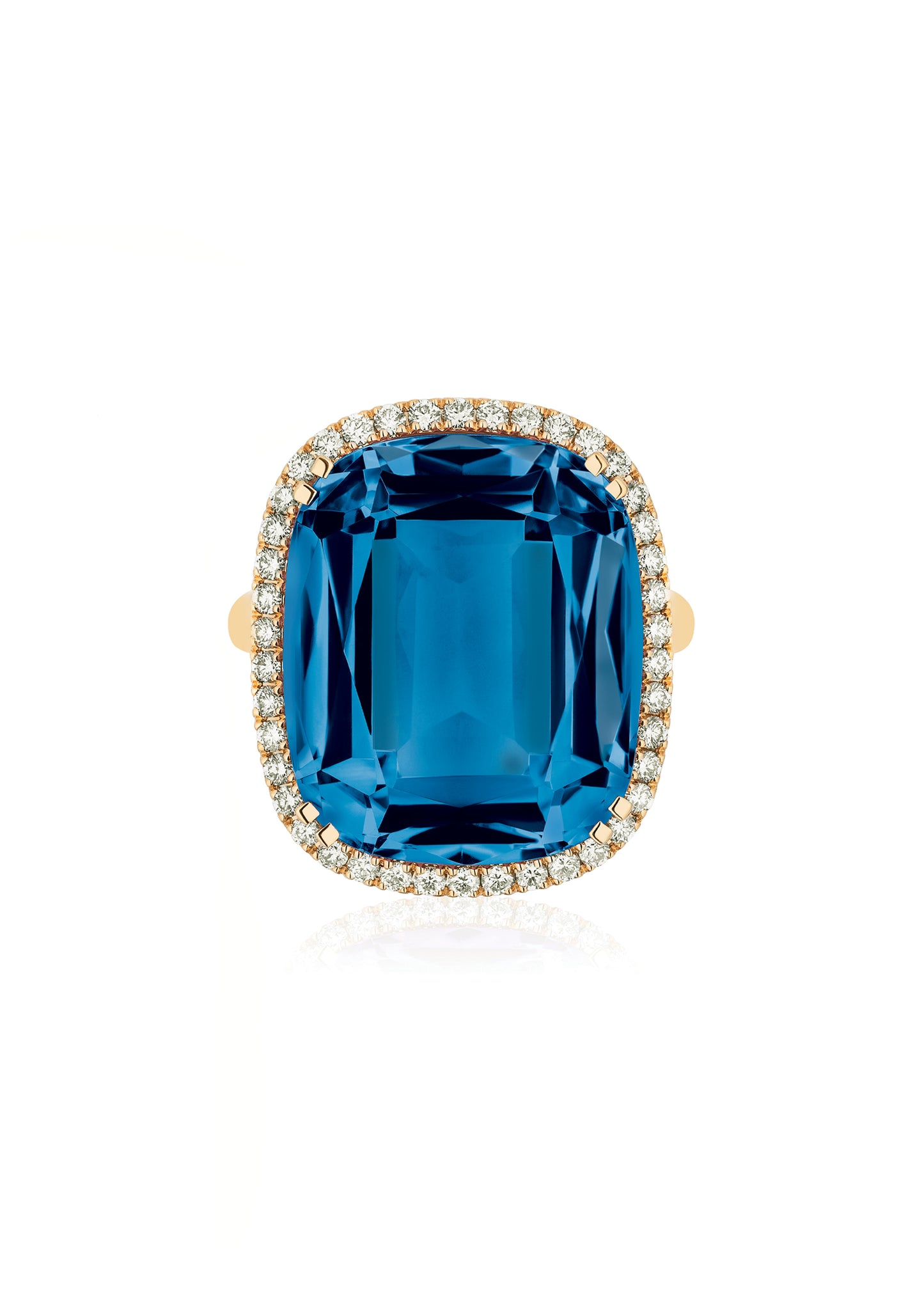 Yellow gold-London Blue Topaz