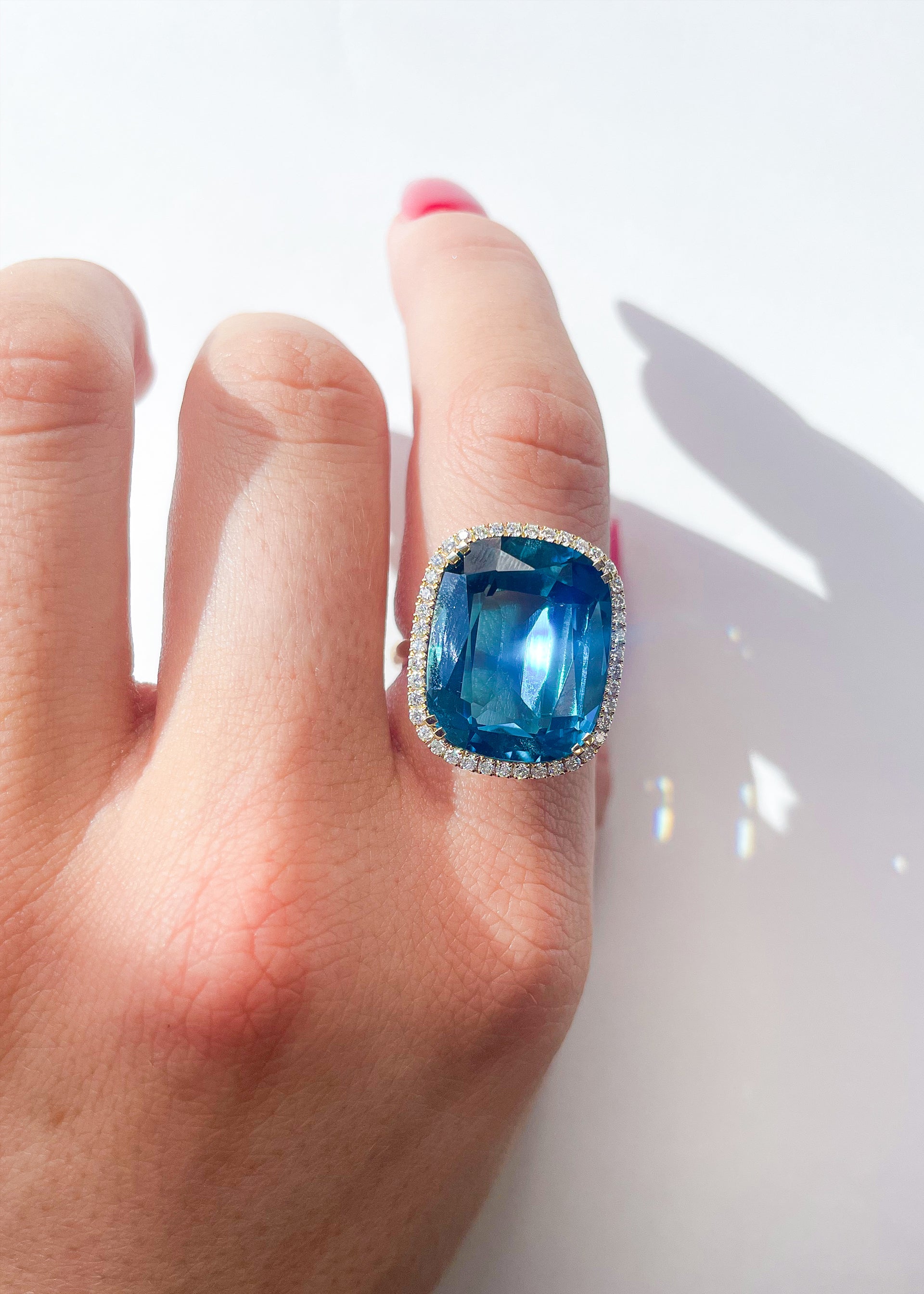 Yellow gold-London Blue Topaz