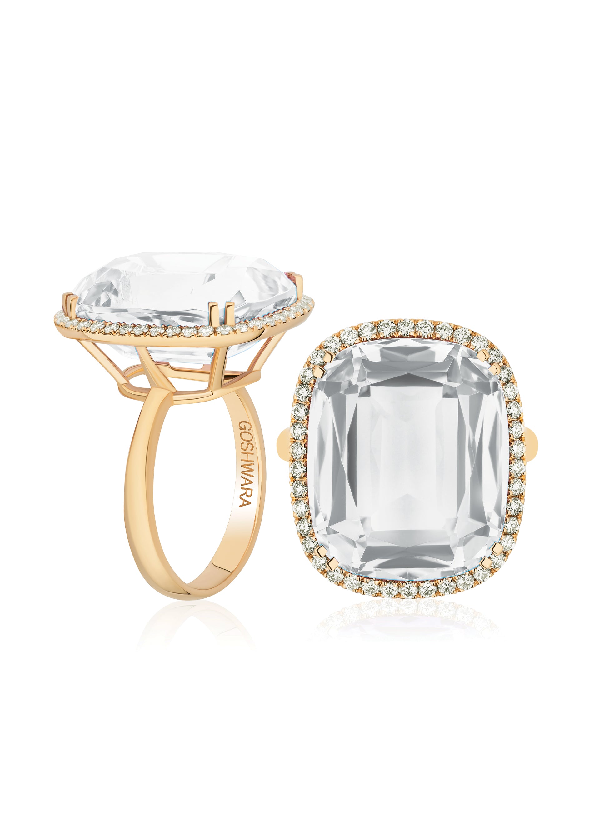 Yellow gold-Rock Crystal