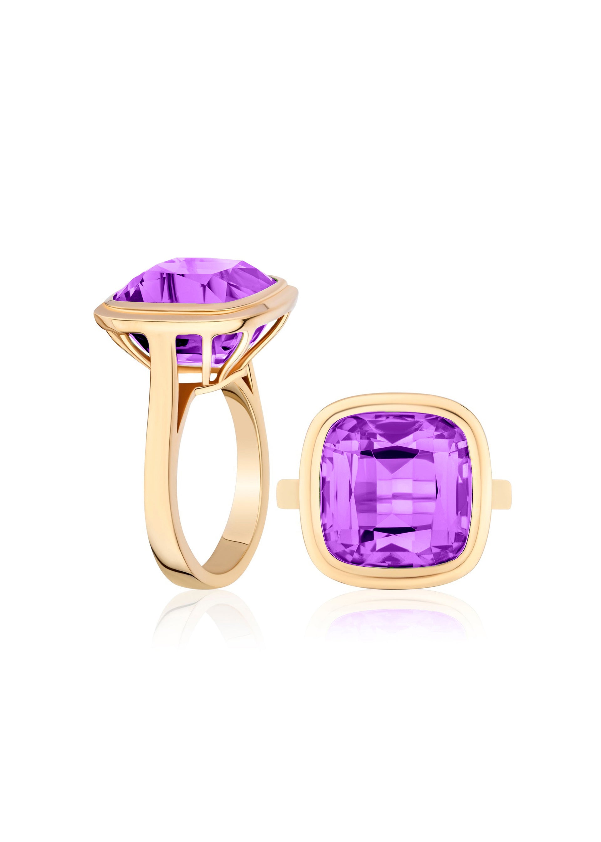 Yellow gold-Amethyst