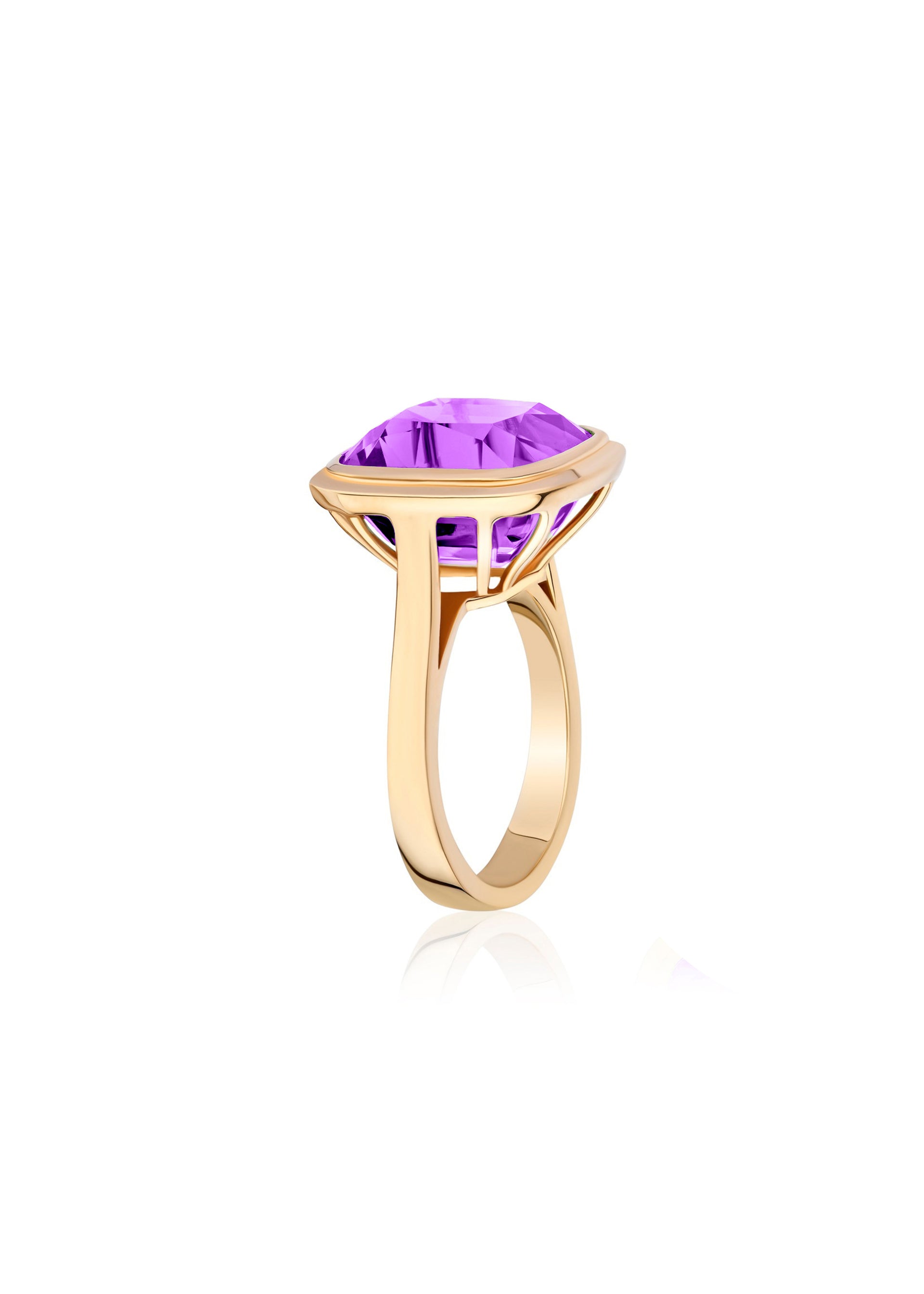 Yellow gold-Amethyst