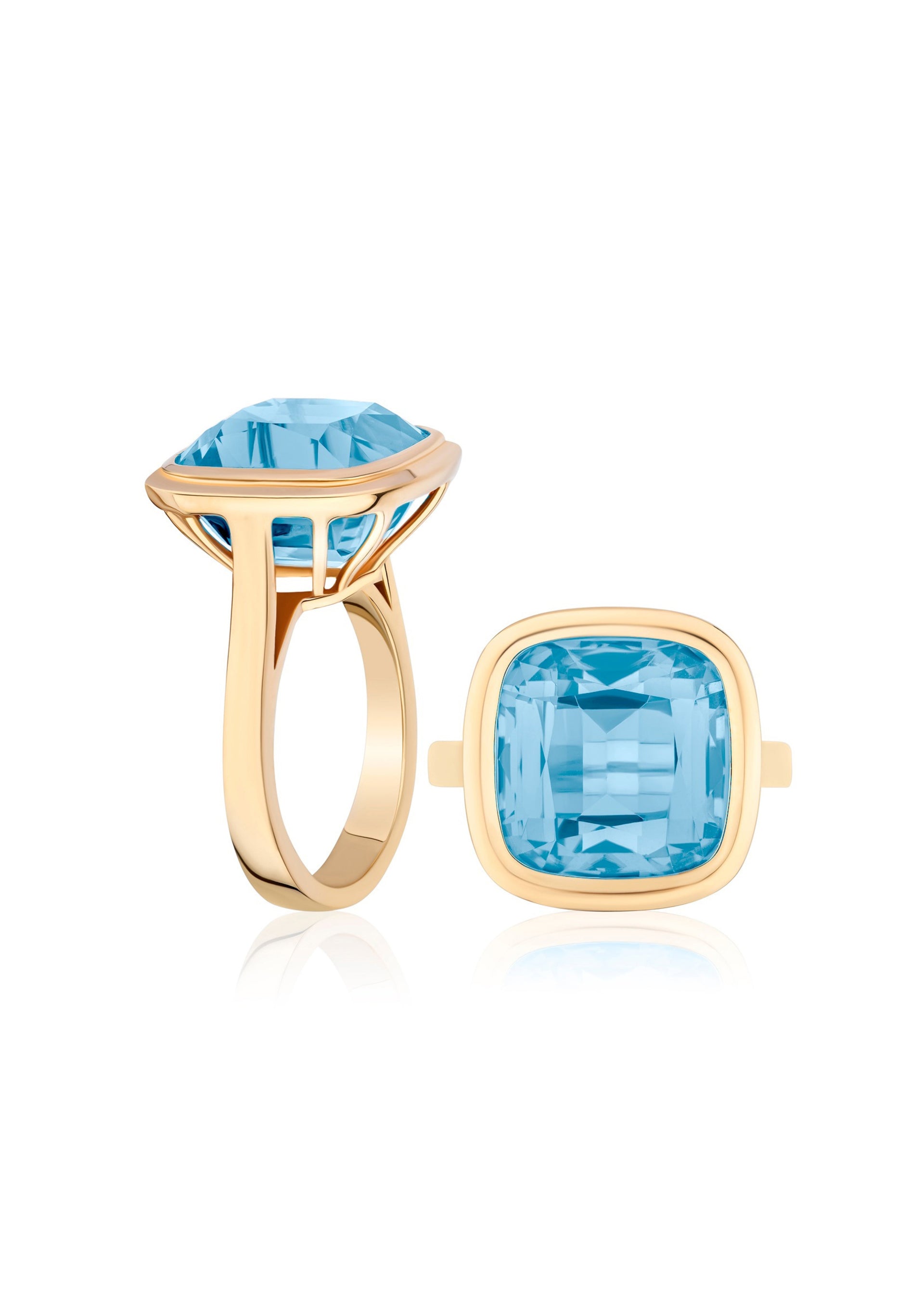 Yellow gold-Blue Topaz