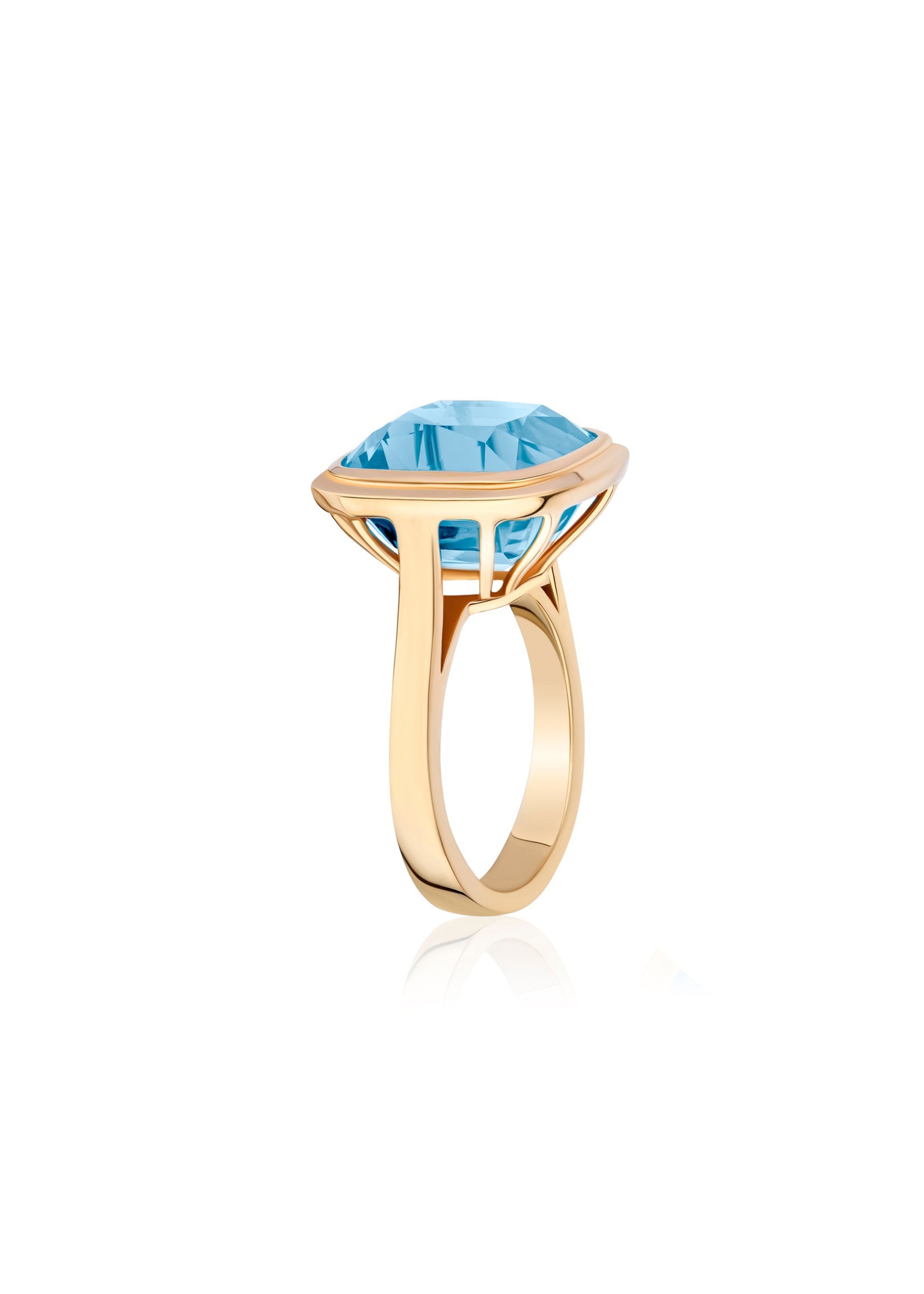 Yellow gold-Blue Topaz