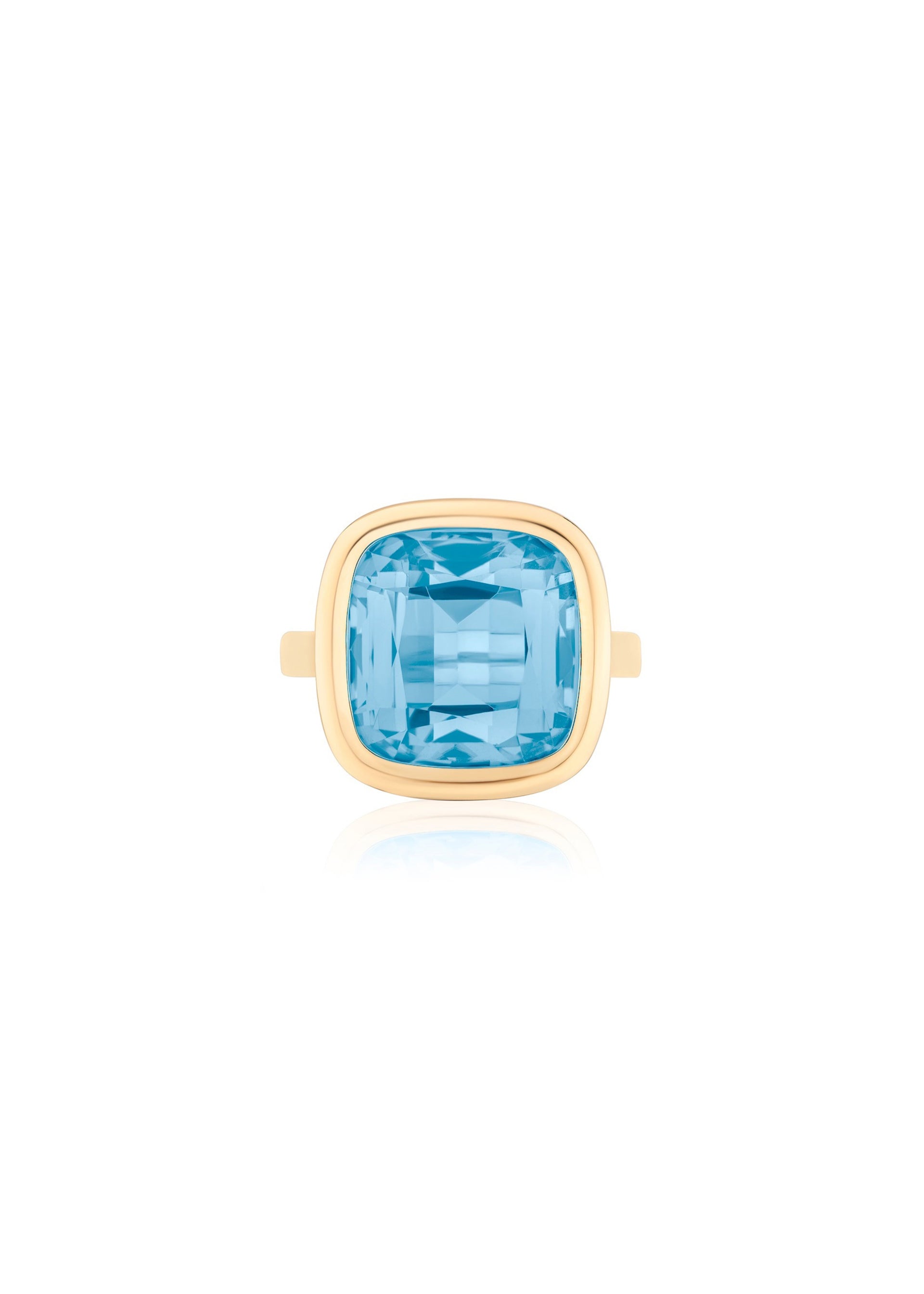 Yellow gold-Blue Topaz