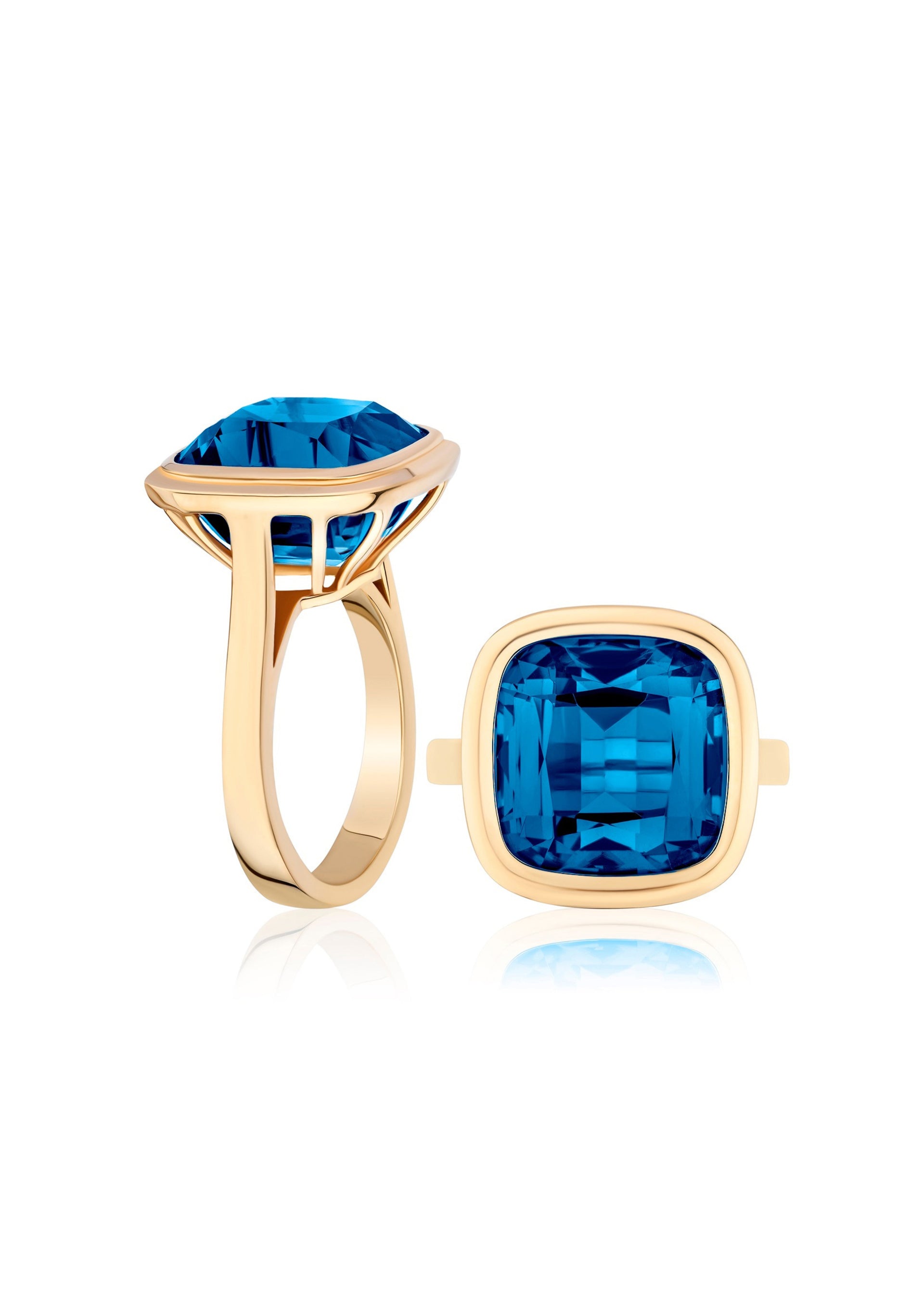 Yellow gold-London Blue Topaz