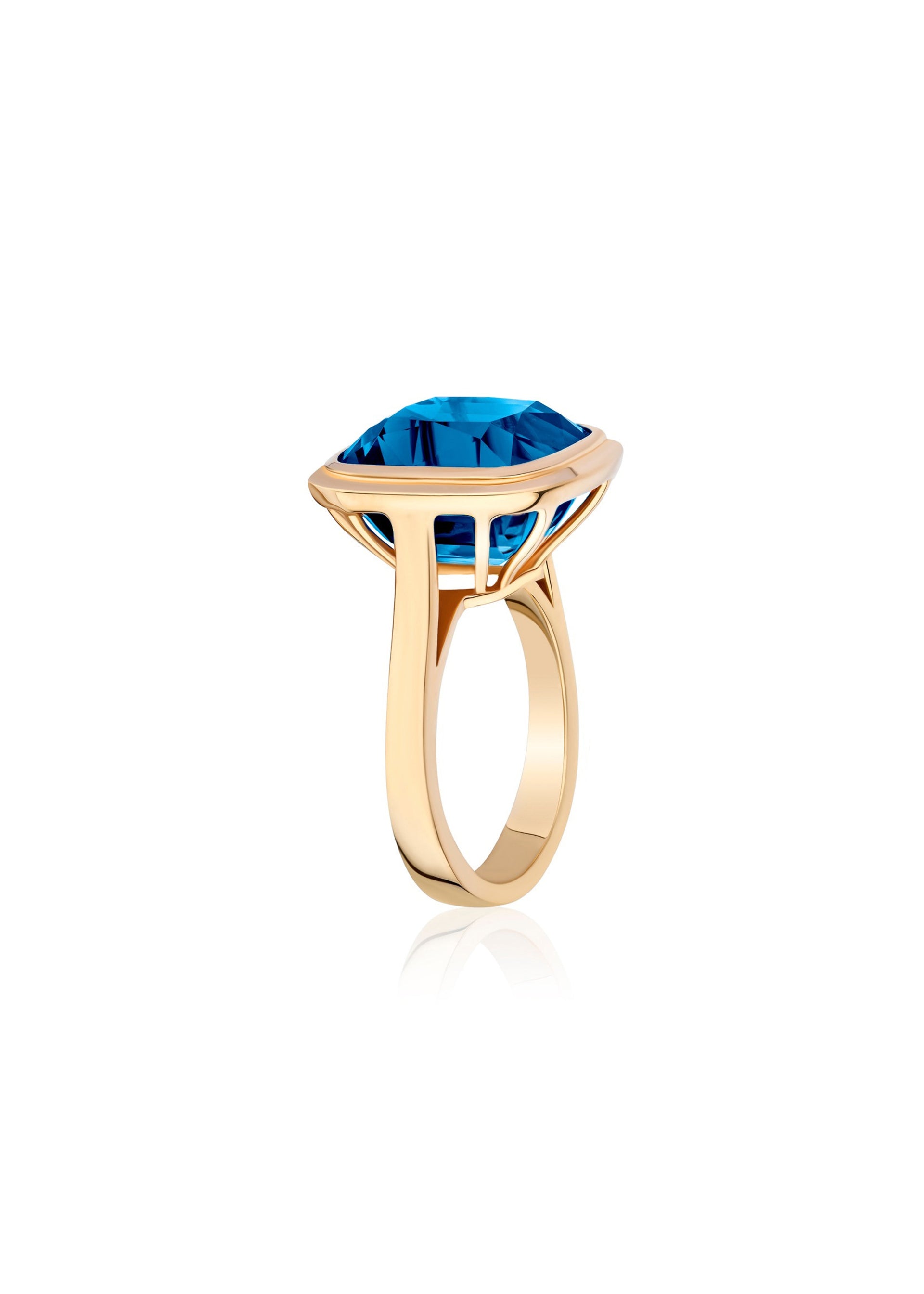 Yellow gold-London Blue Topaz