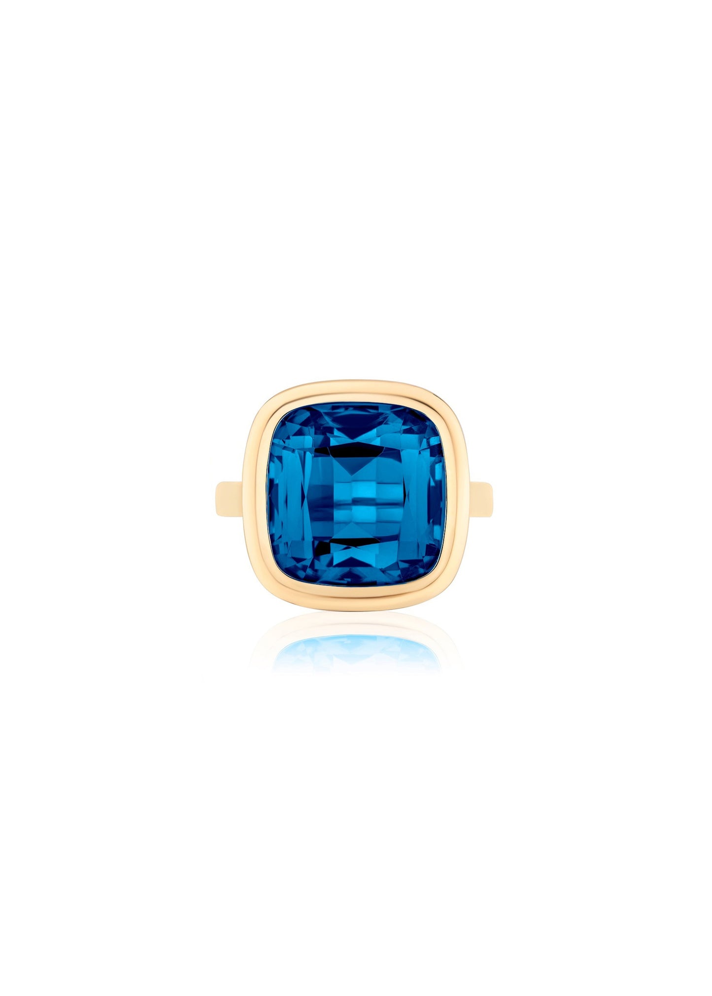 Yellow gold-London Blue Topaz