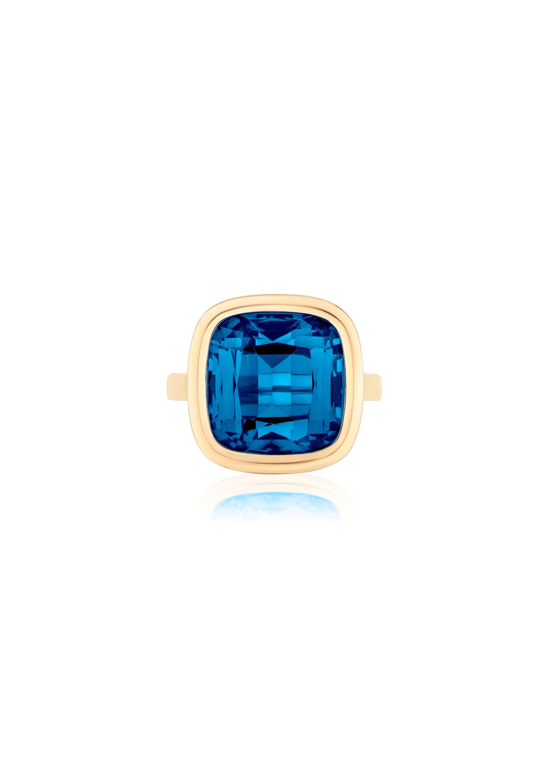 Yellow gold-London Blue Topaz