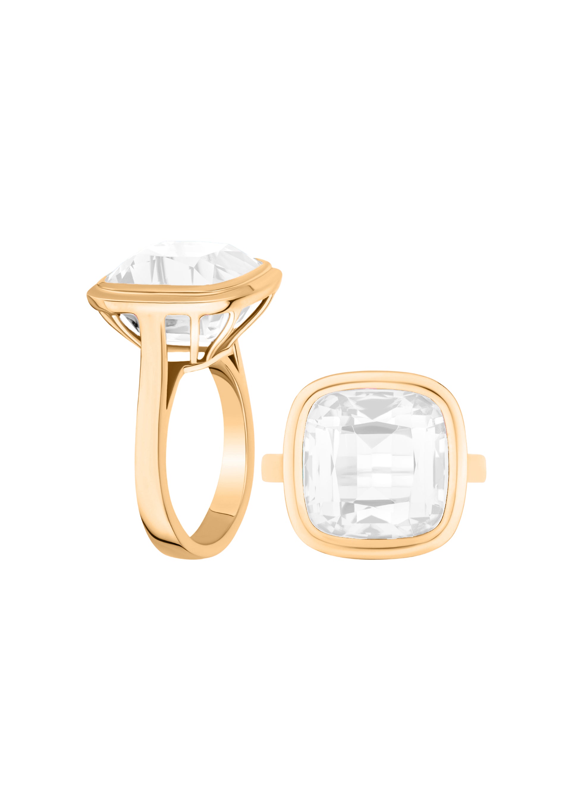 Yellow gold-Moon Quartz