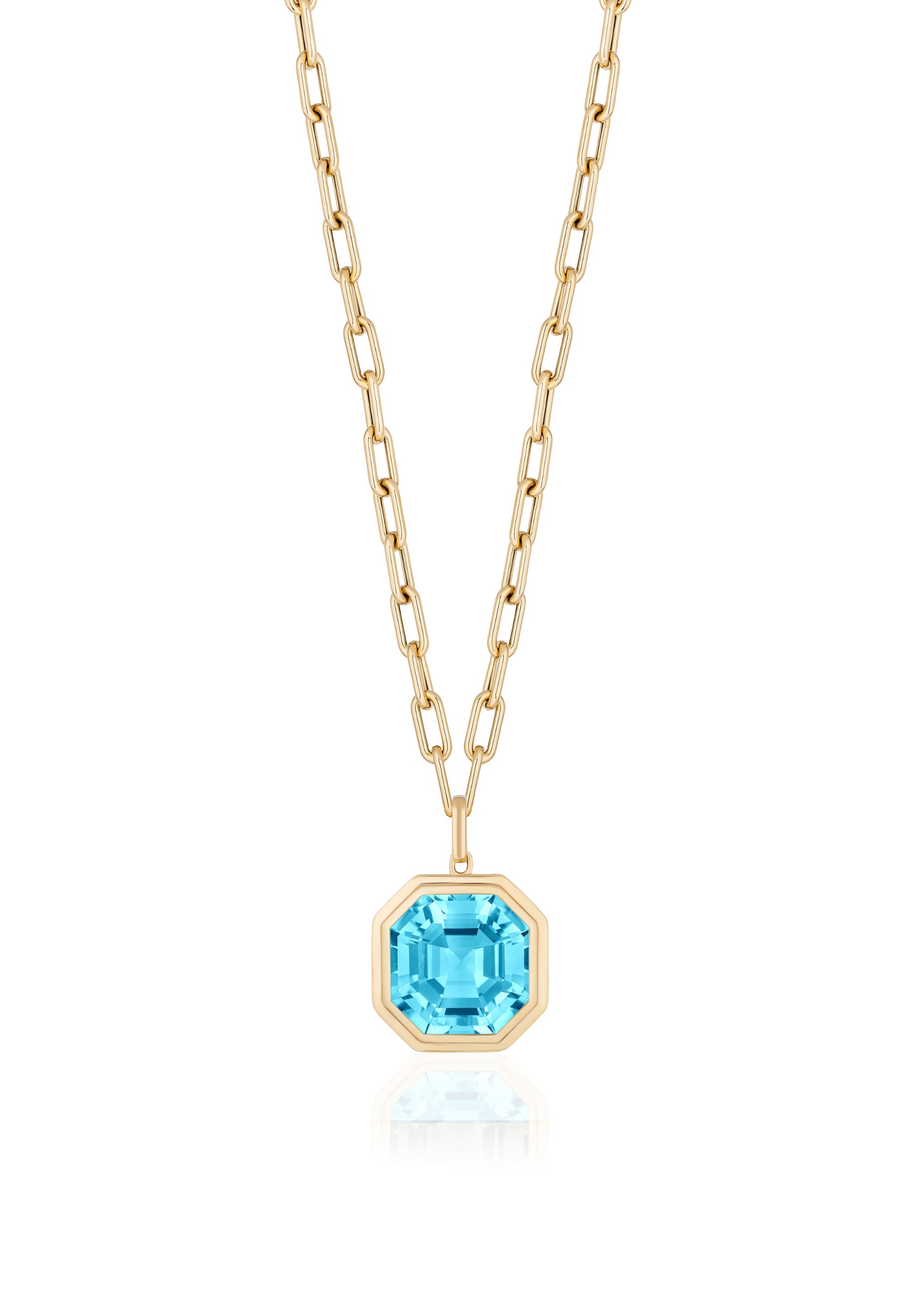Yellow gold-Blue Topaz