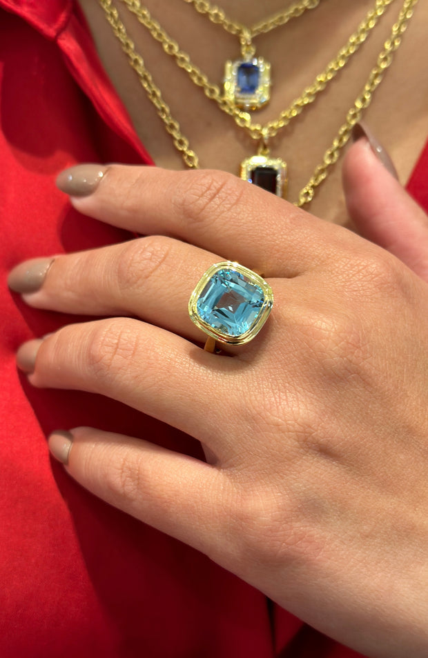 Manhattan Open Gallery Cushion Ring