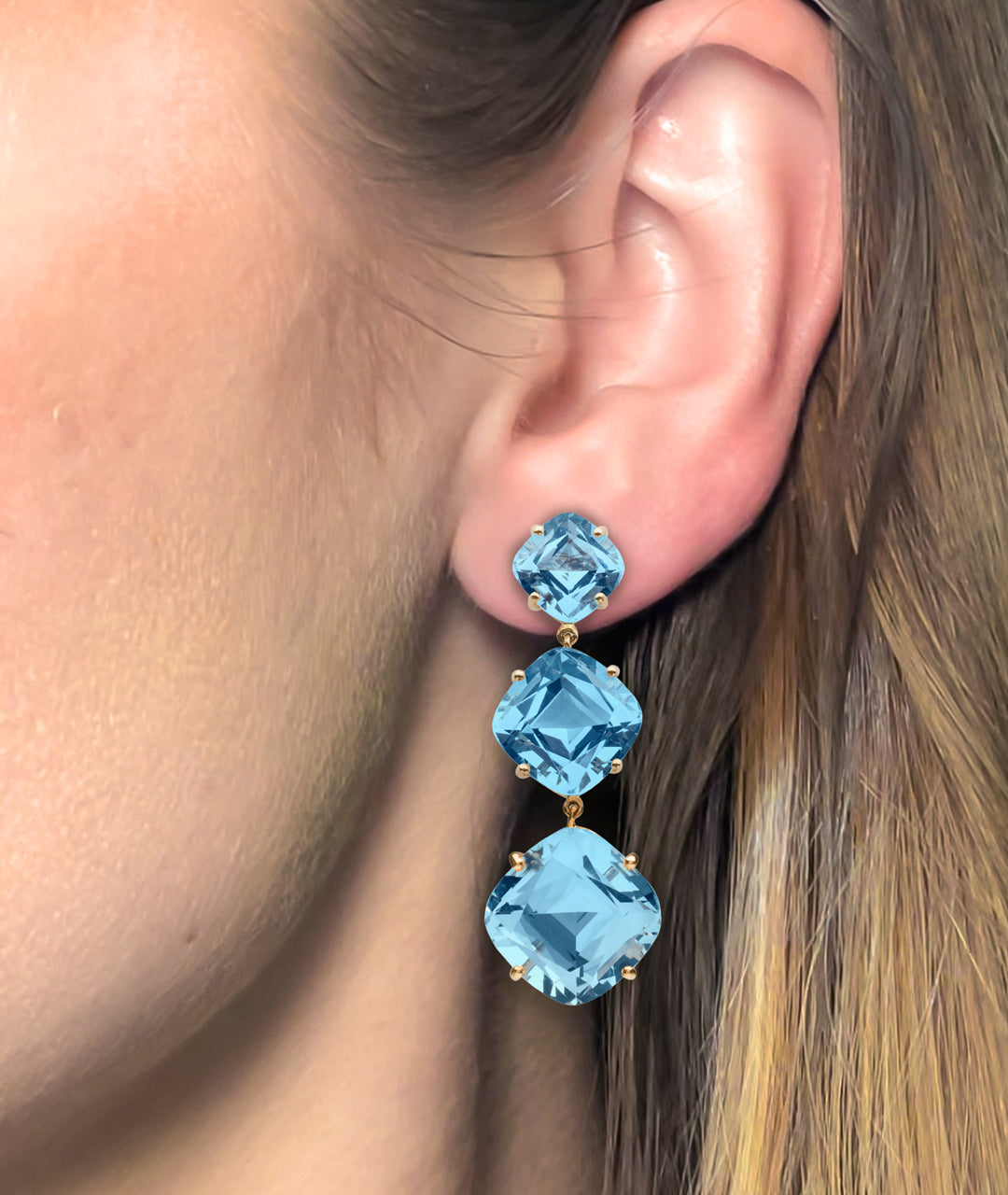 Yellow gold-Blue Topaz