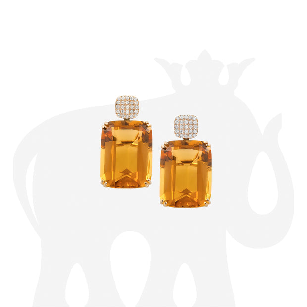 Citrine Cushion Earrings