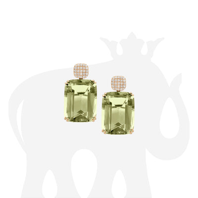 Prasiolite Cushion Earrings