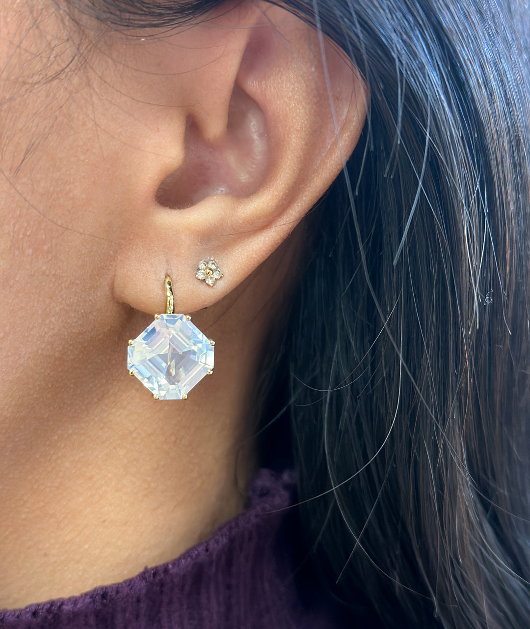 Yellow gold-Moon Quartz