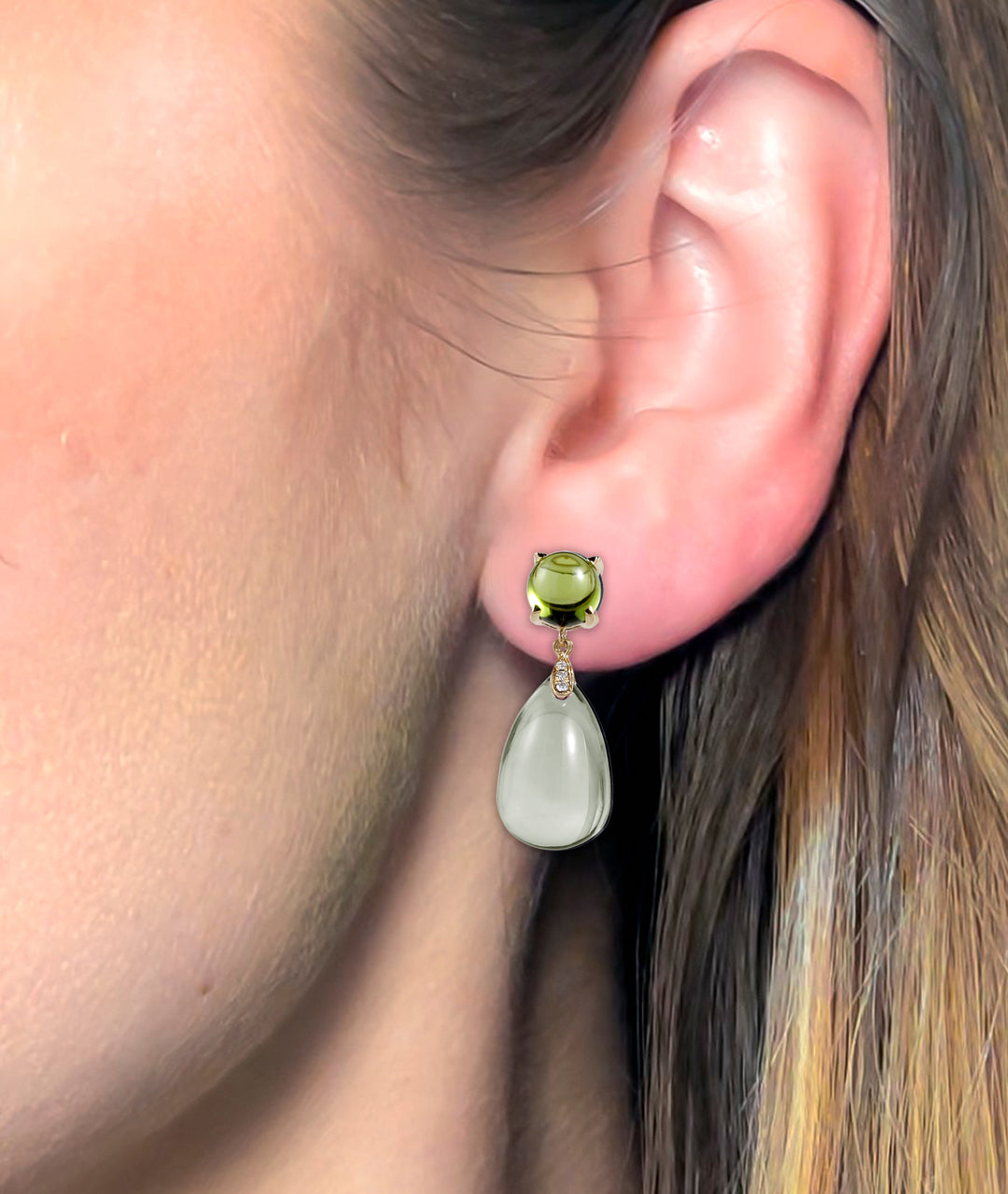 Prasiolite with Peridot