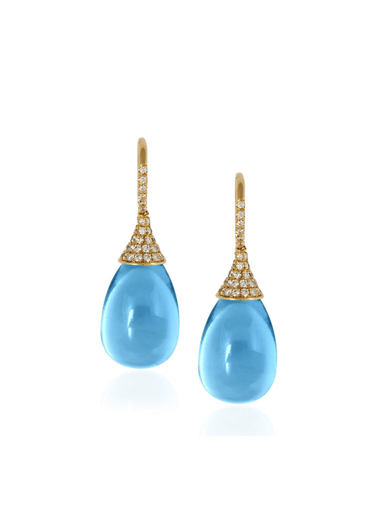 Yellow gold-Blue Topaz