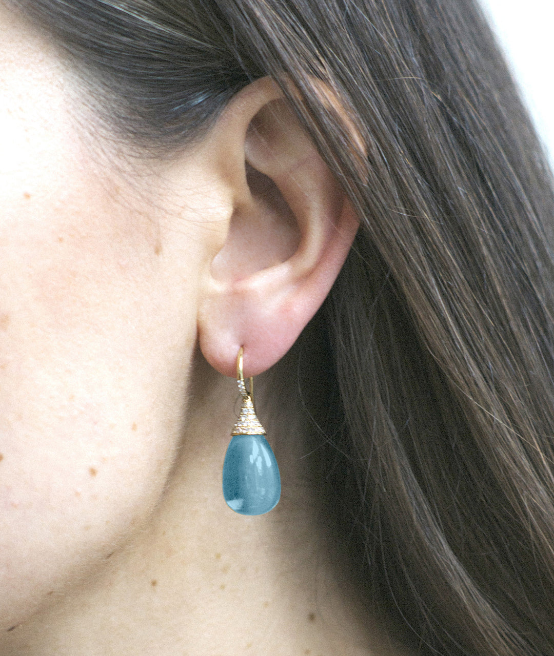 Yellow gold-Blue Topaz