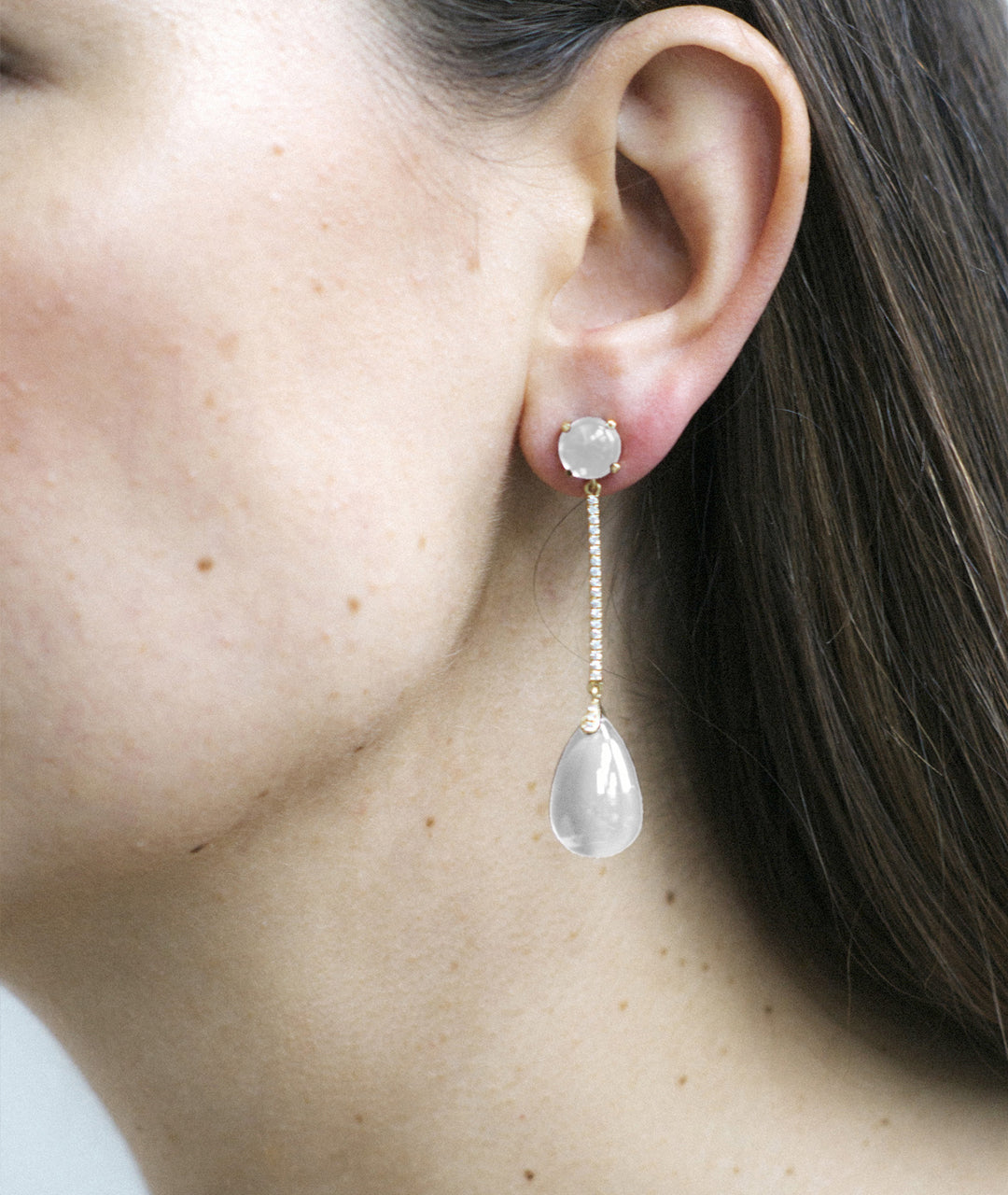 Yellow gold-Moon Quartz