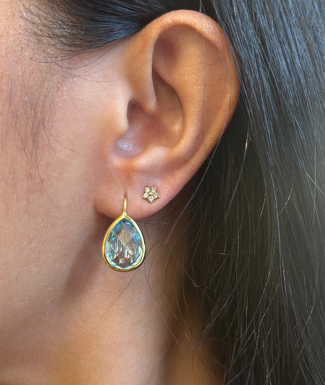 Blue Topaz Briolette Earrings