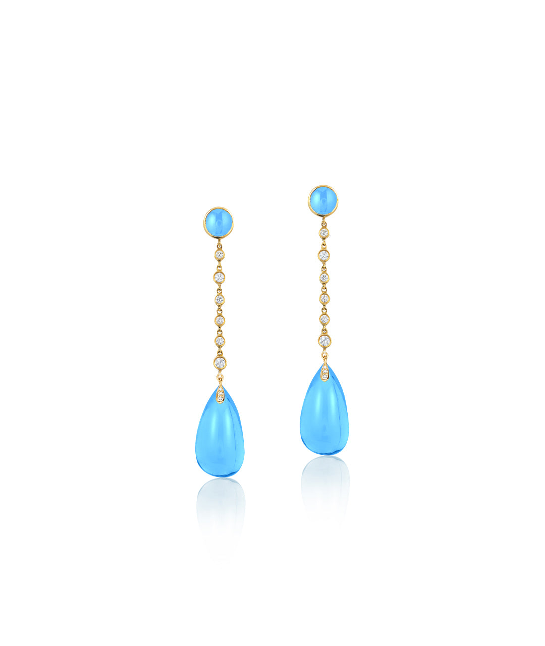 Yellow gold-Blue Topaz