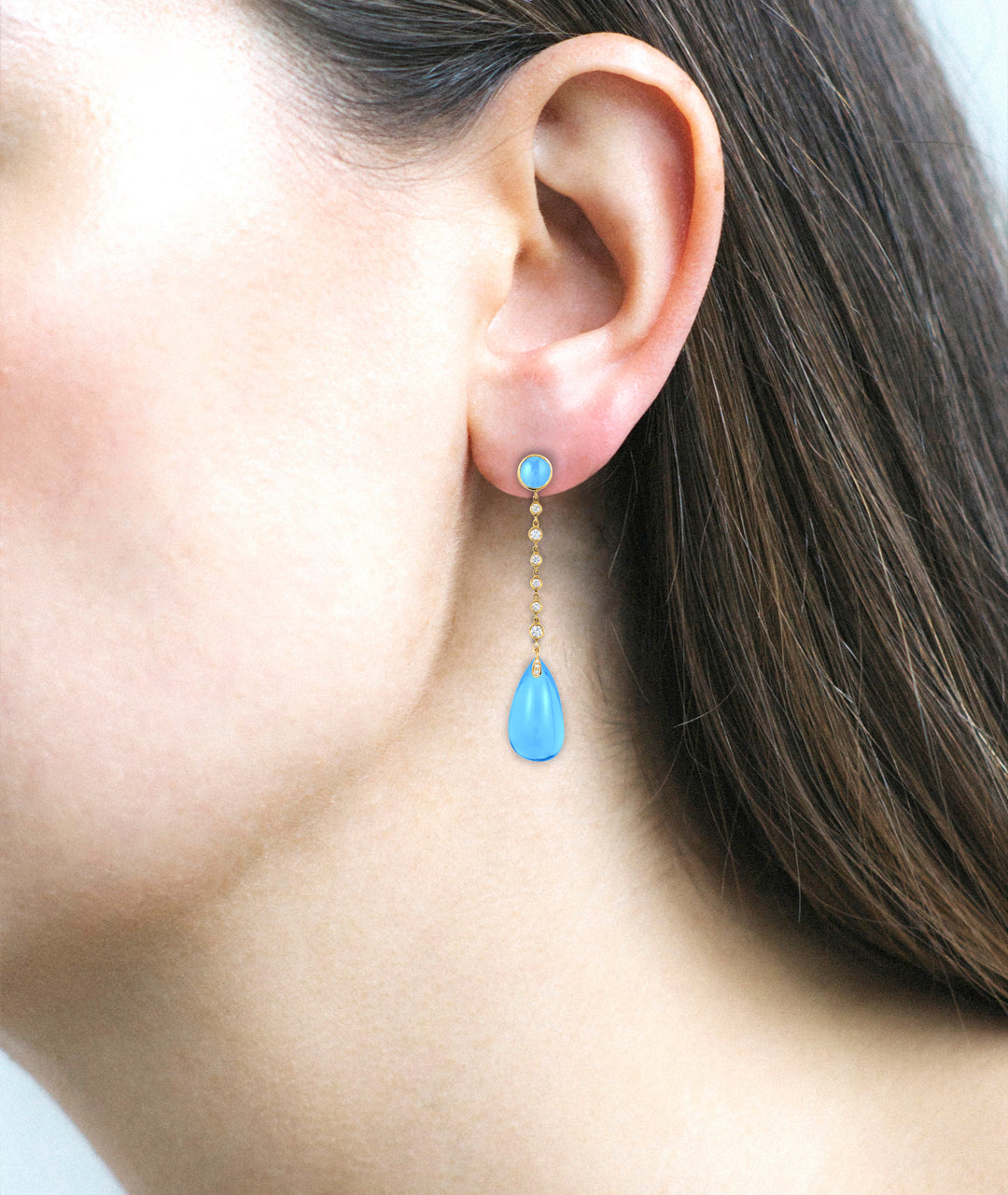 Yellow gold-Blue Topaz