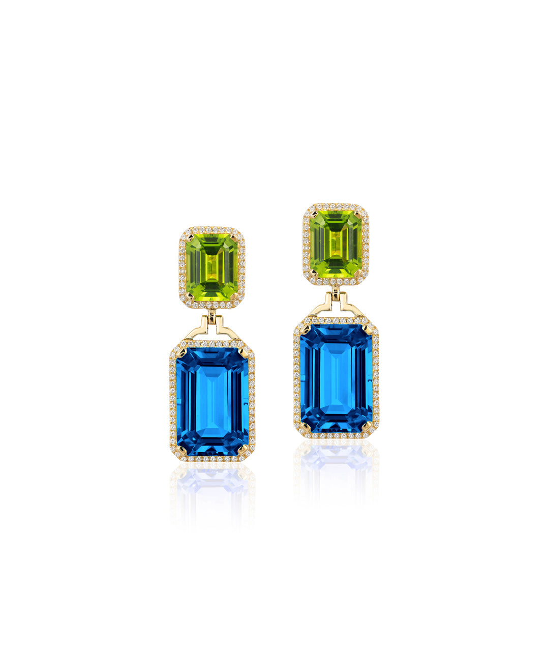 Yellow gold-London Blue Topaz with Peridot