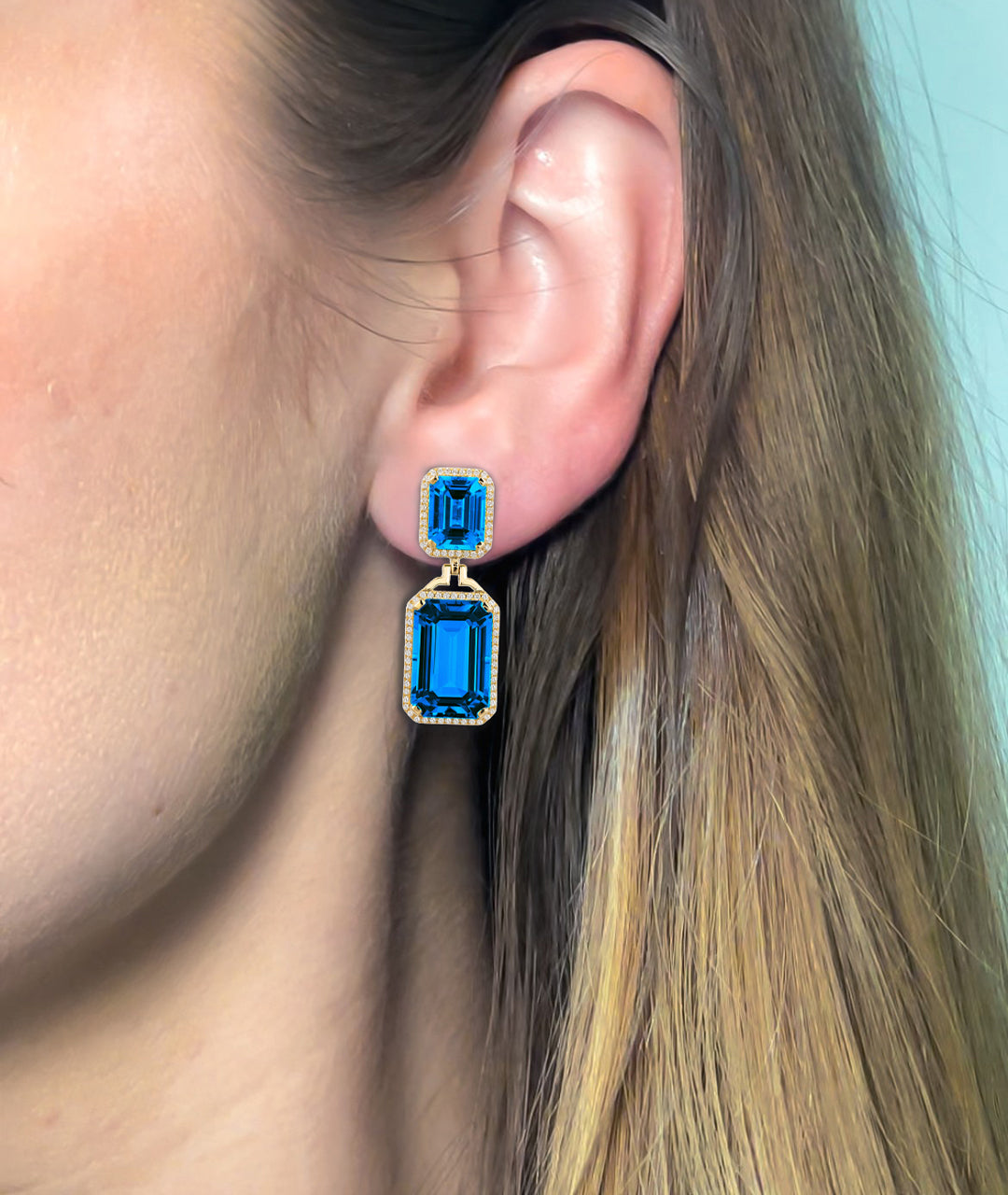 Yellow gold-London Blue Topaz