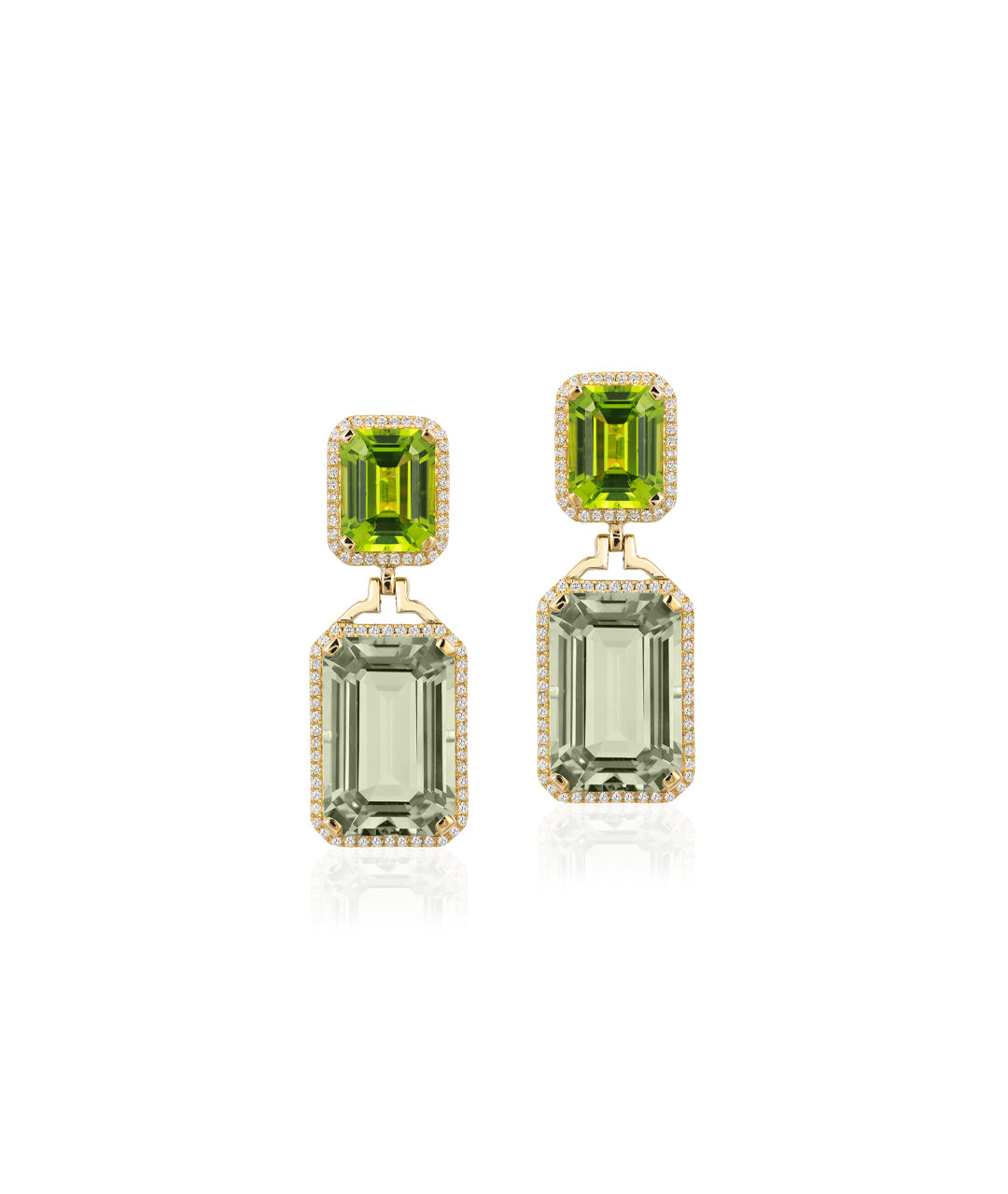 Yellow gold-Prasiolite with Peridot