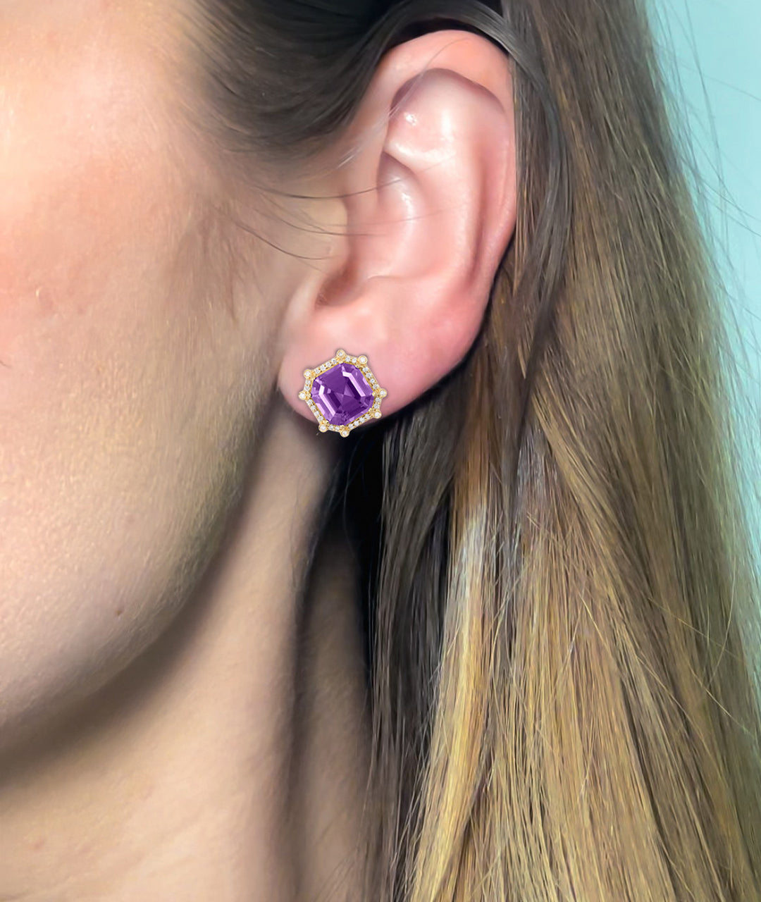 Yellow gold-Amethyst