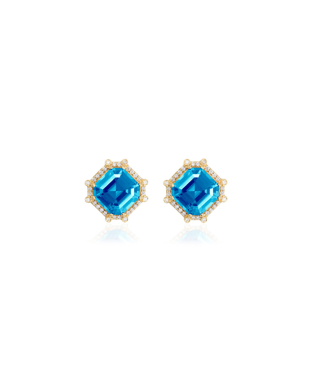 Yellow gold-Blue Topaz