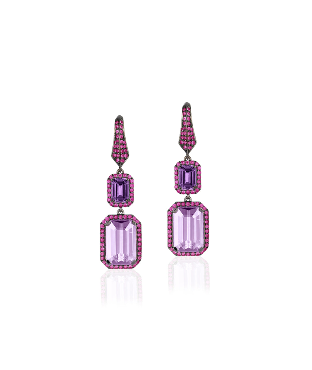 Yellow gold-Amethyst with Lavender Amethyst & Pink Sapphire