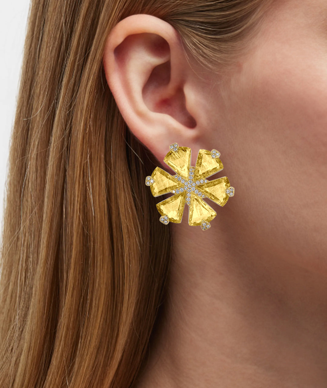 Yellow gold-Rutilated Quartz