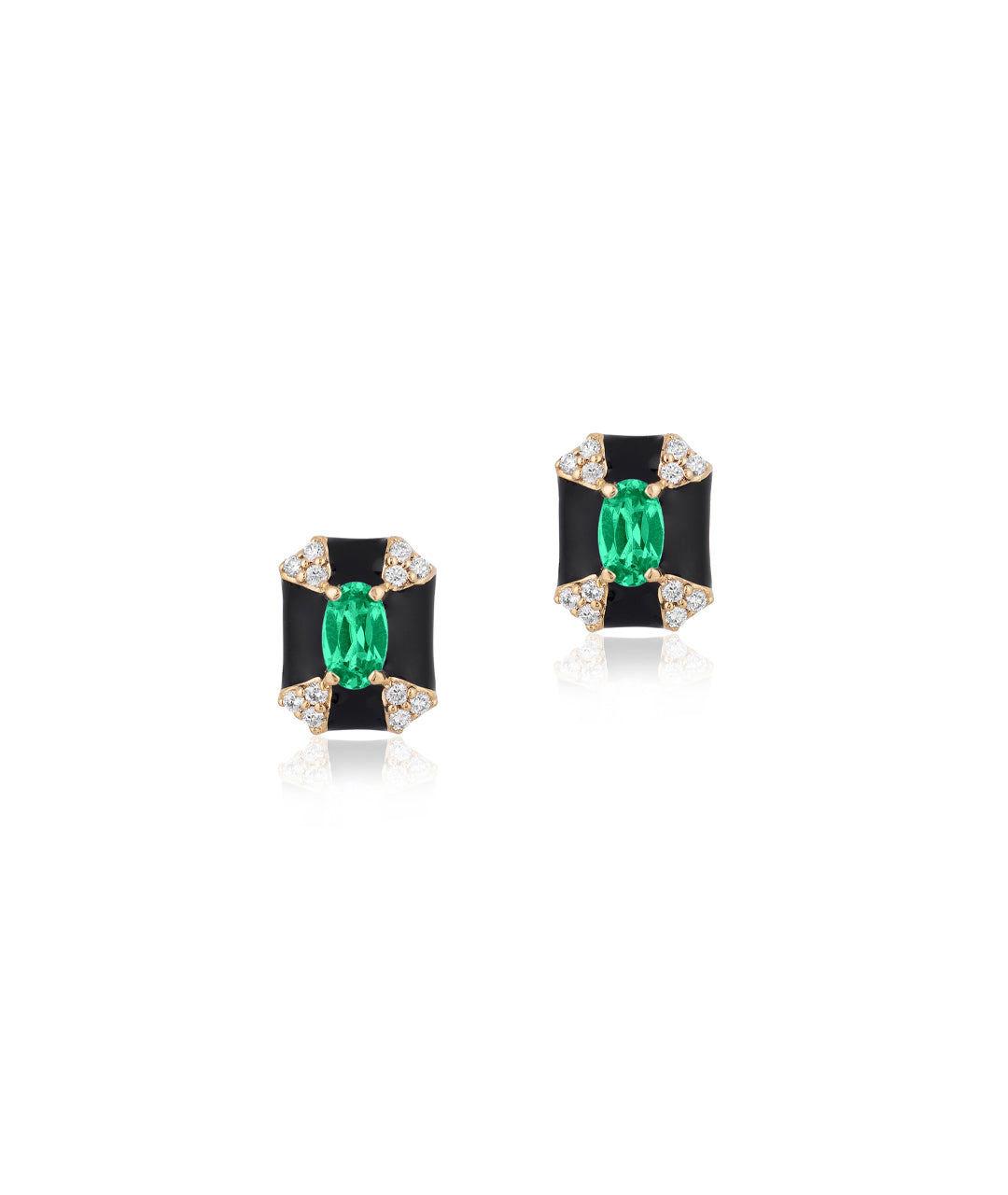 Emerald with Black Enamel
