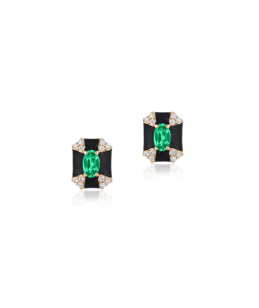 Emerald with Black Enamel