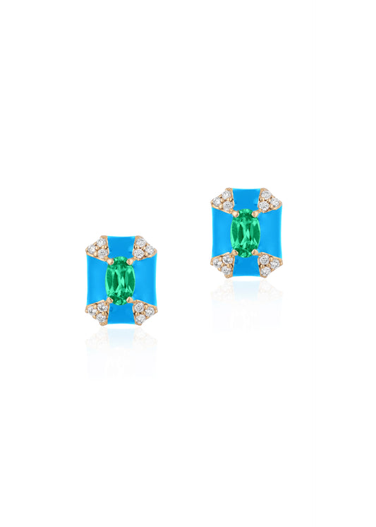 Emerald with Turquoise Enamel