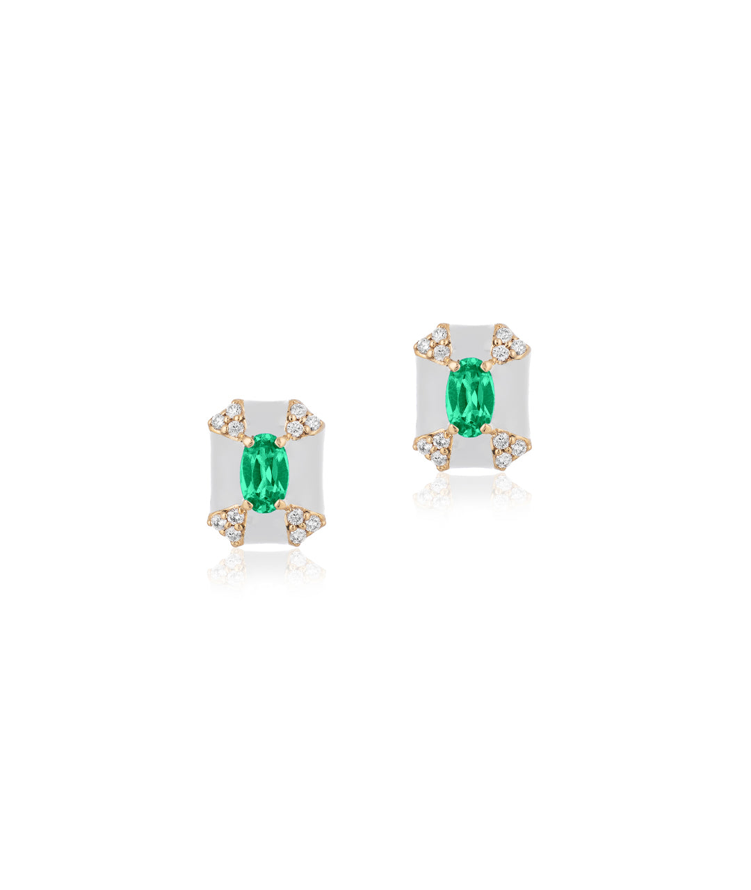 Emerald with White Enamel