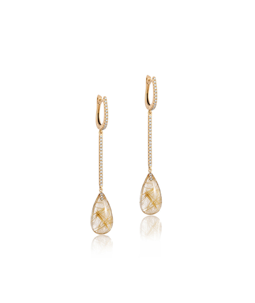Diamond Bar Drop Earrings