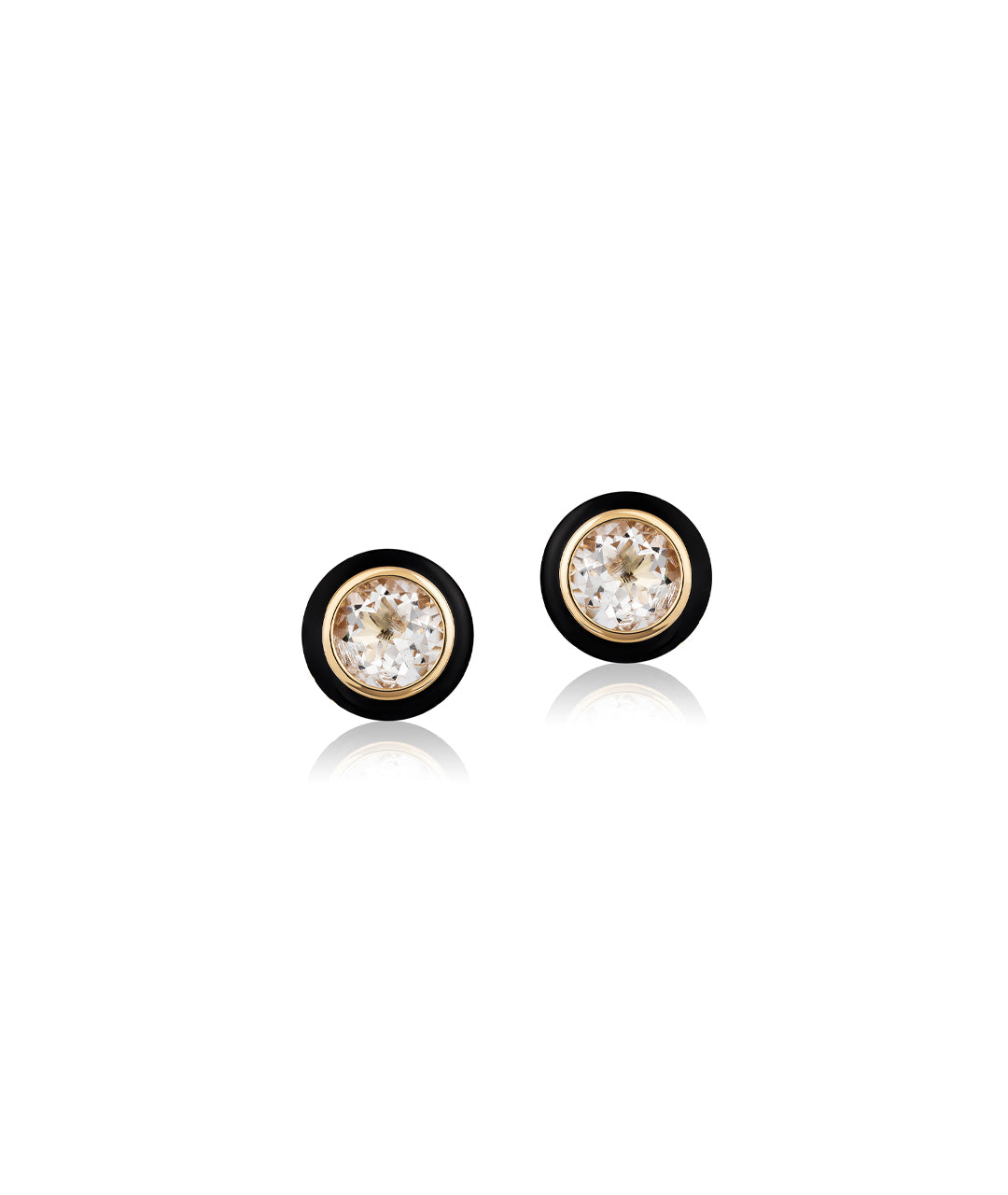 Round Enamel Stud Earrings
