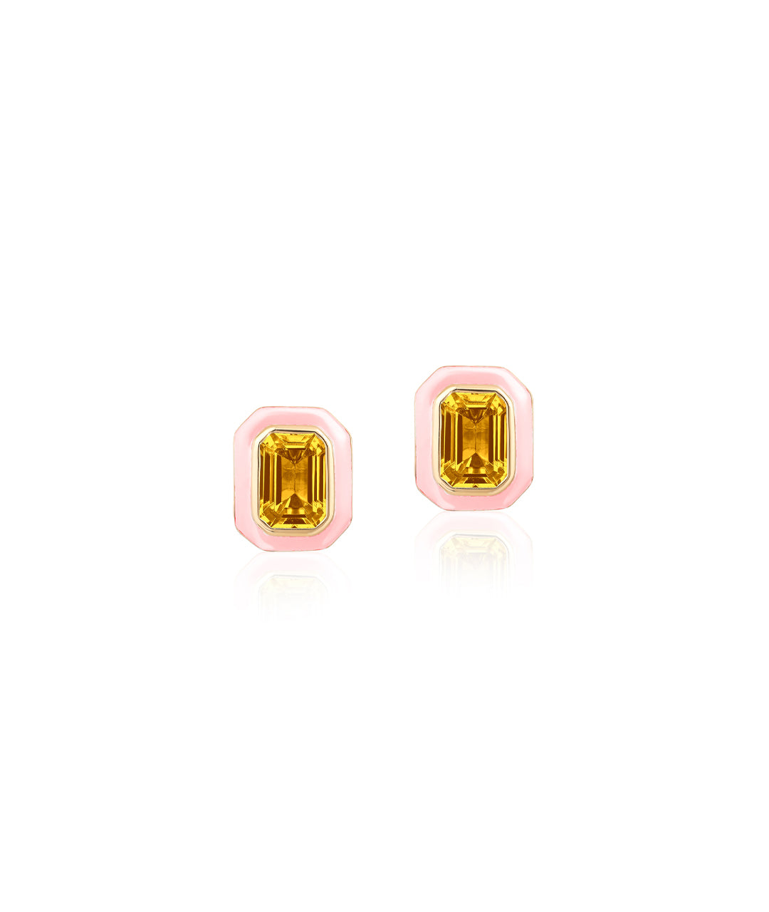 Citrine with Pink Enamel