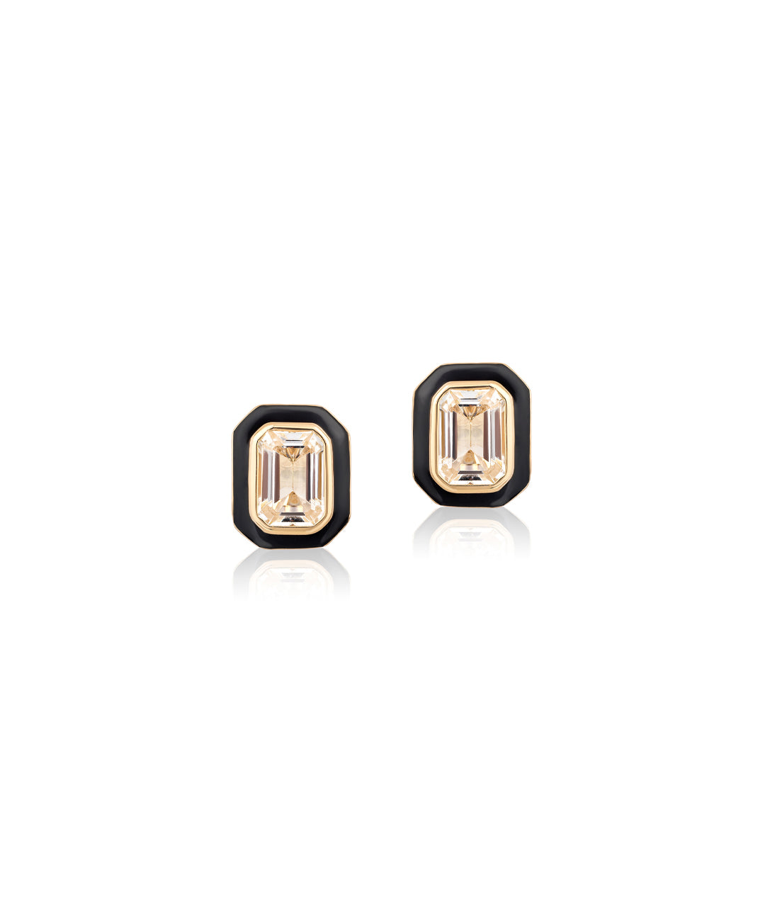 Rock Crystal with Black Enamel