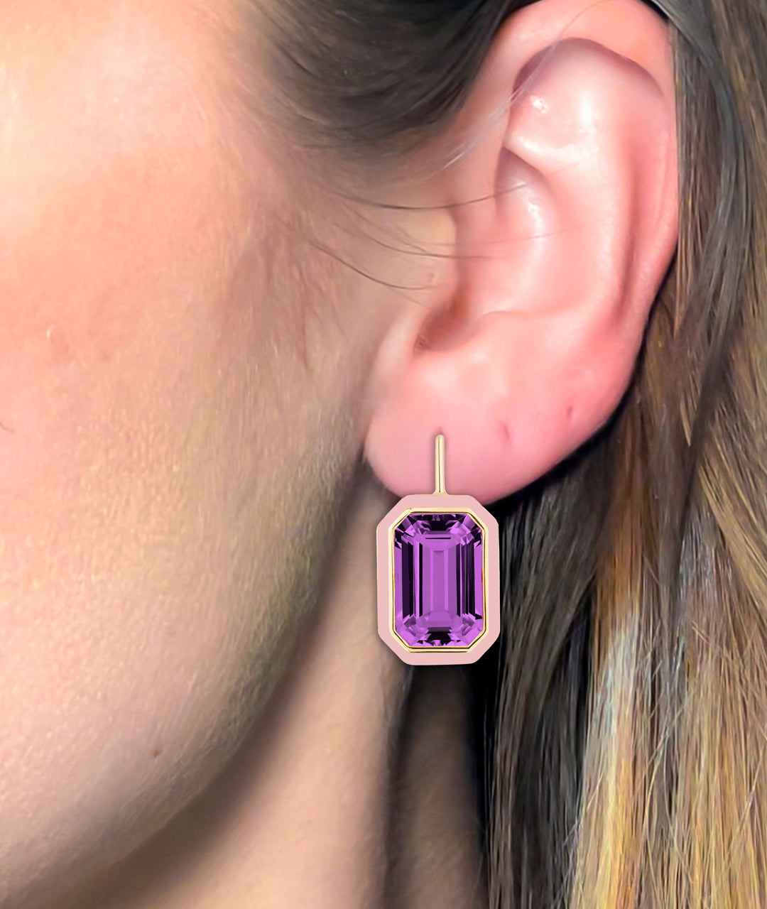 Amethyst with Pink Enamel