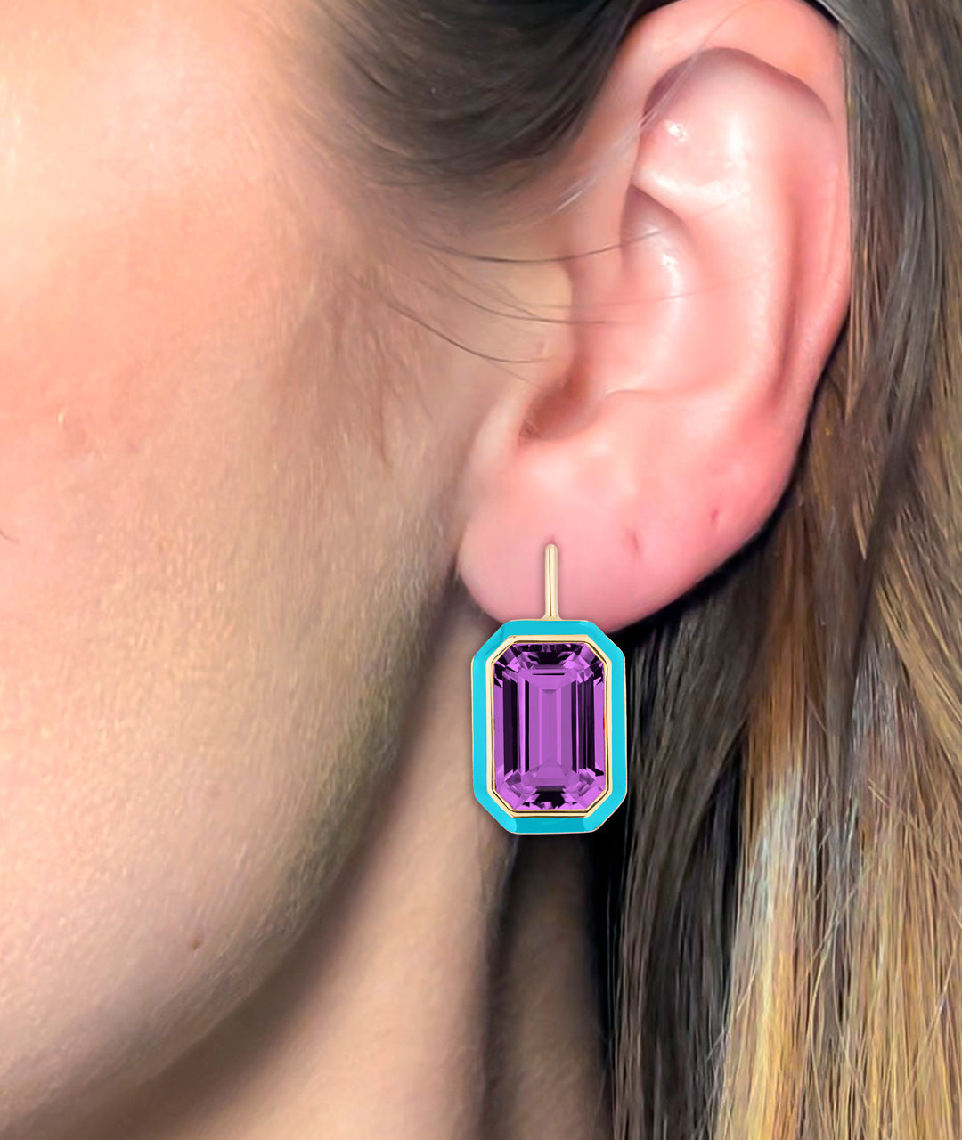 Amethyst with Turquoise Enamel