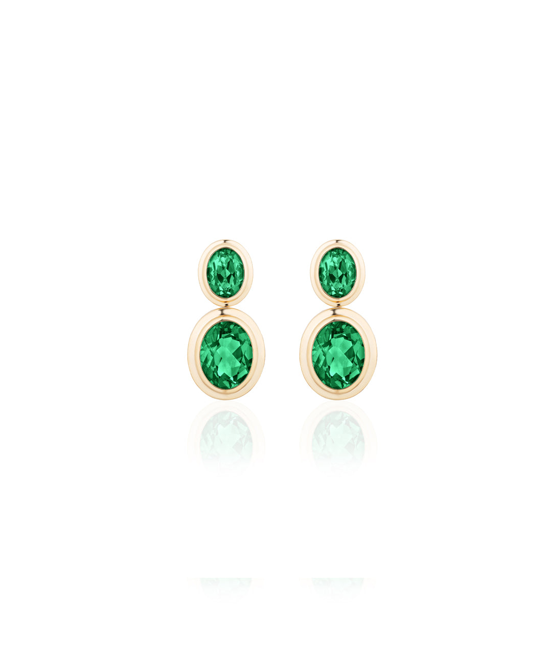 Oval Bezel Drop Earrings