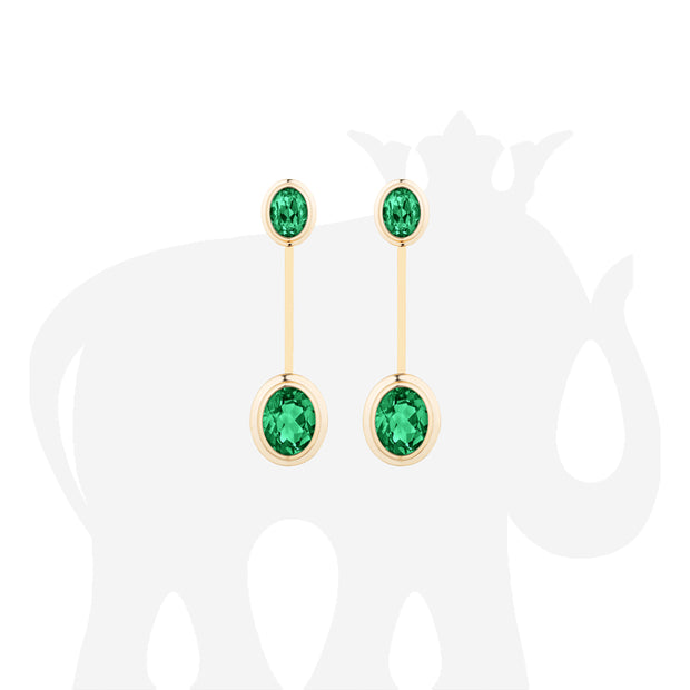 Emerald Oval Cut Earrings